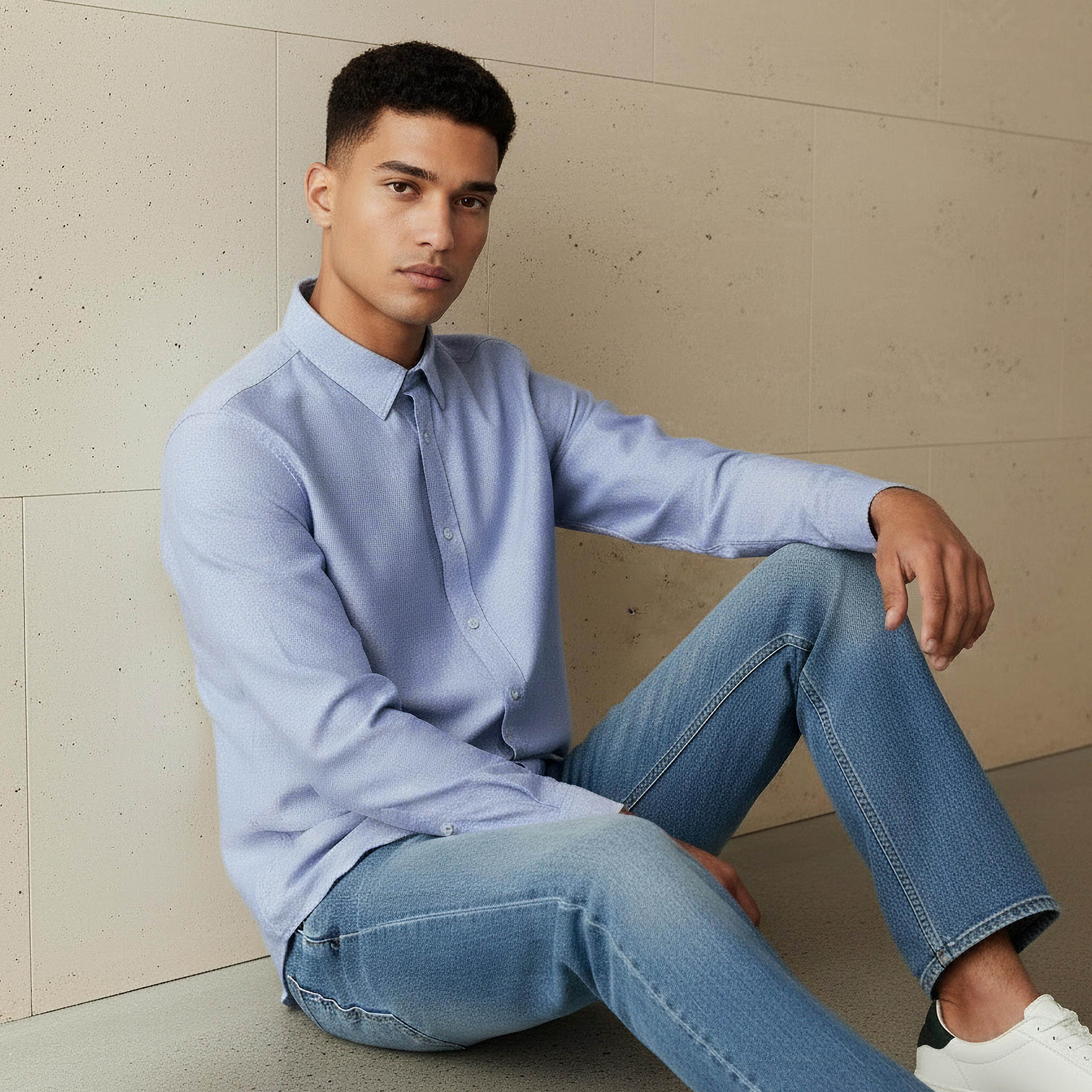 Men Regular Fit Collared Long Sleeve Shirt-men-clothing-shirts-image-5