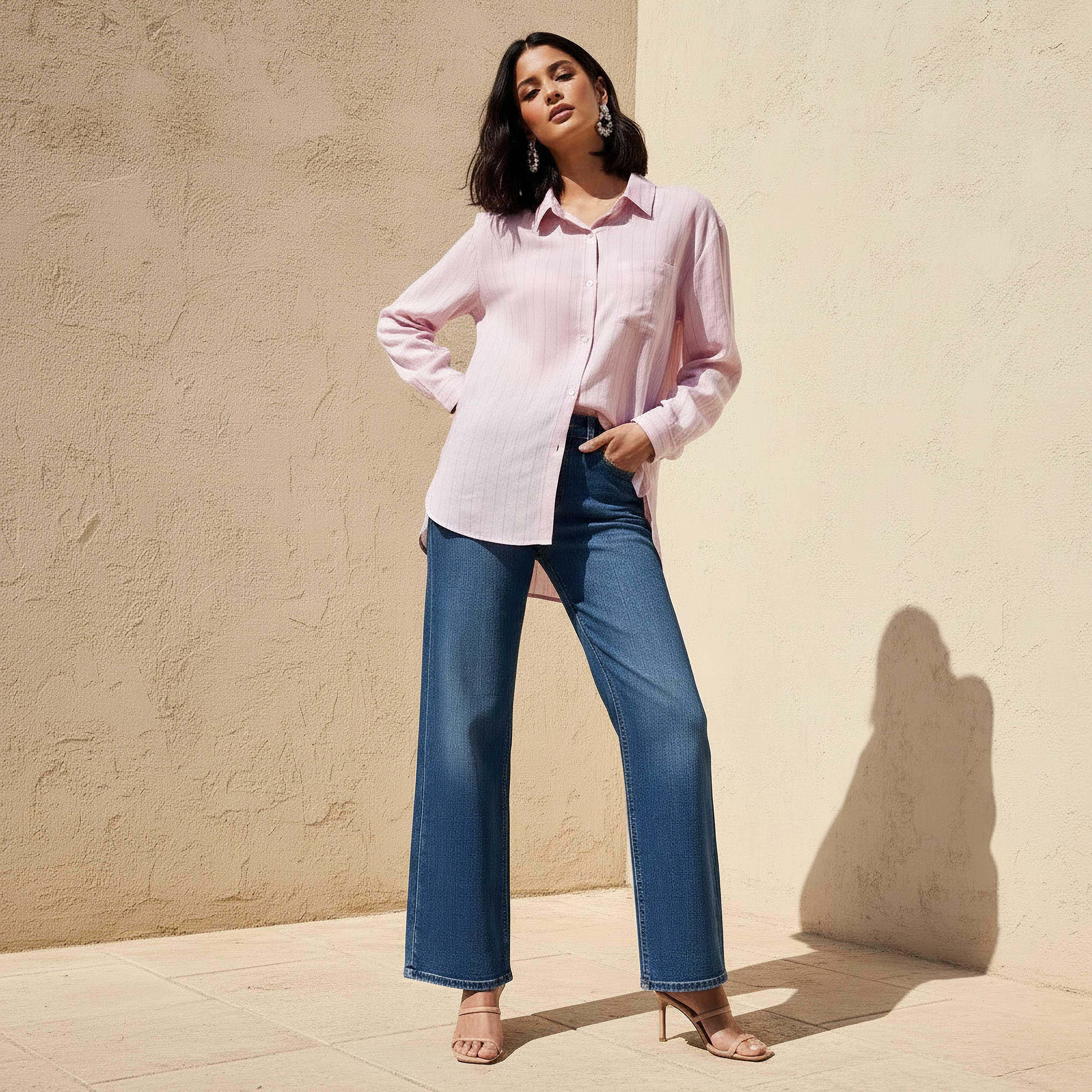 Long Line High Low Stripes Shirt-women-clothing-shirtsandblouses-shirts-image-2