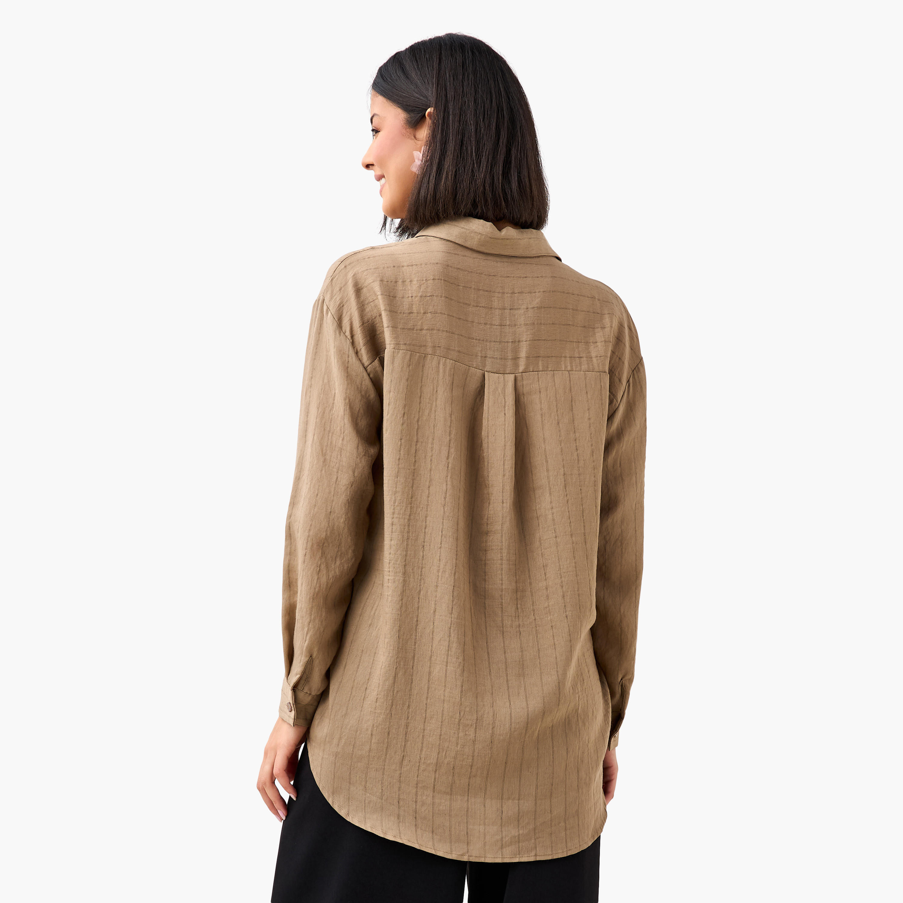 Long Line High Low Stripes Shirt-women-clothing-shirtsandblouses-shirts-image-5