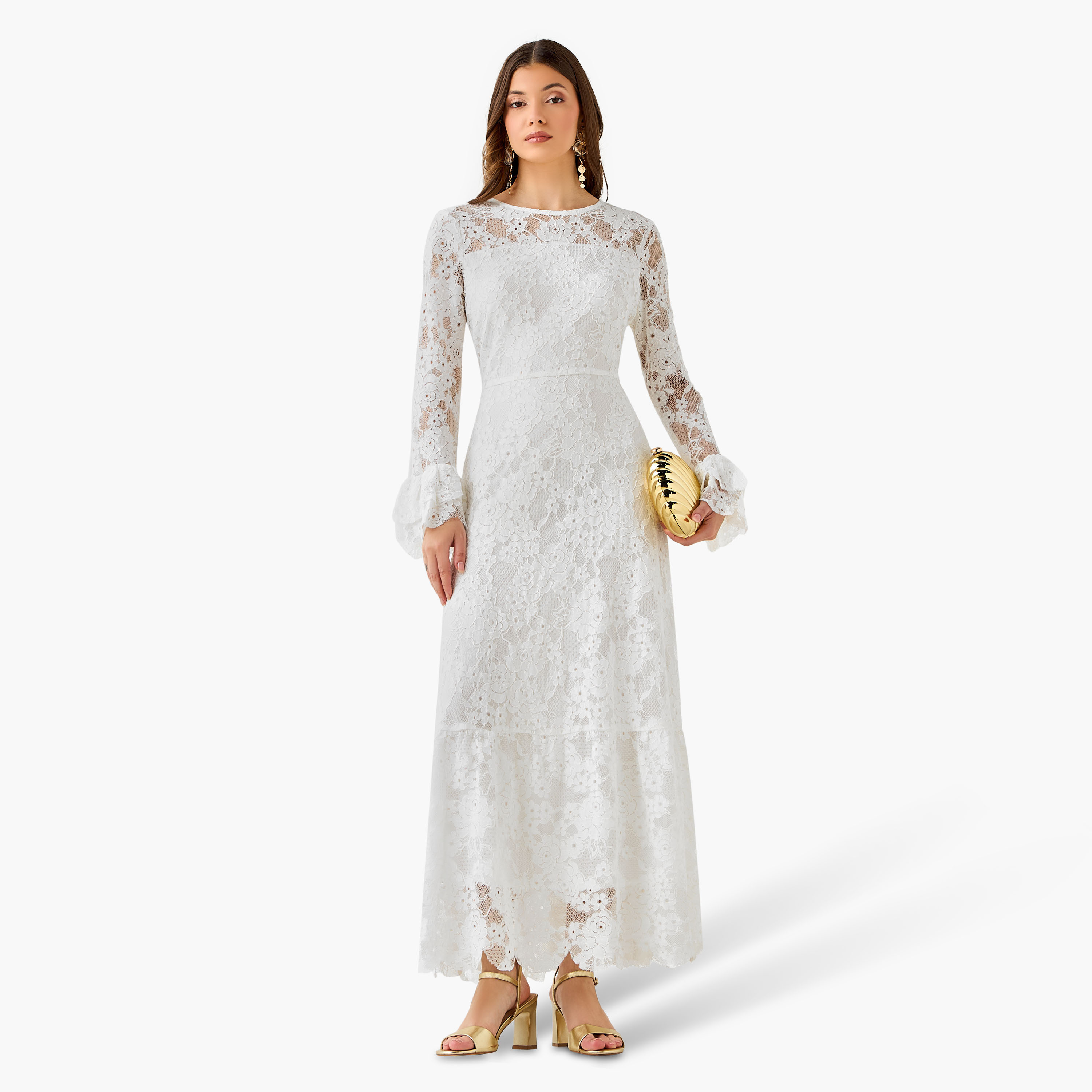 Lace Women Dress with Bell Sleeves-women-clothing-dresses-image-4