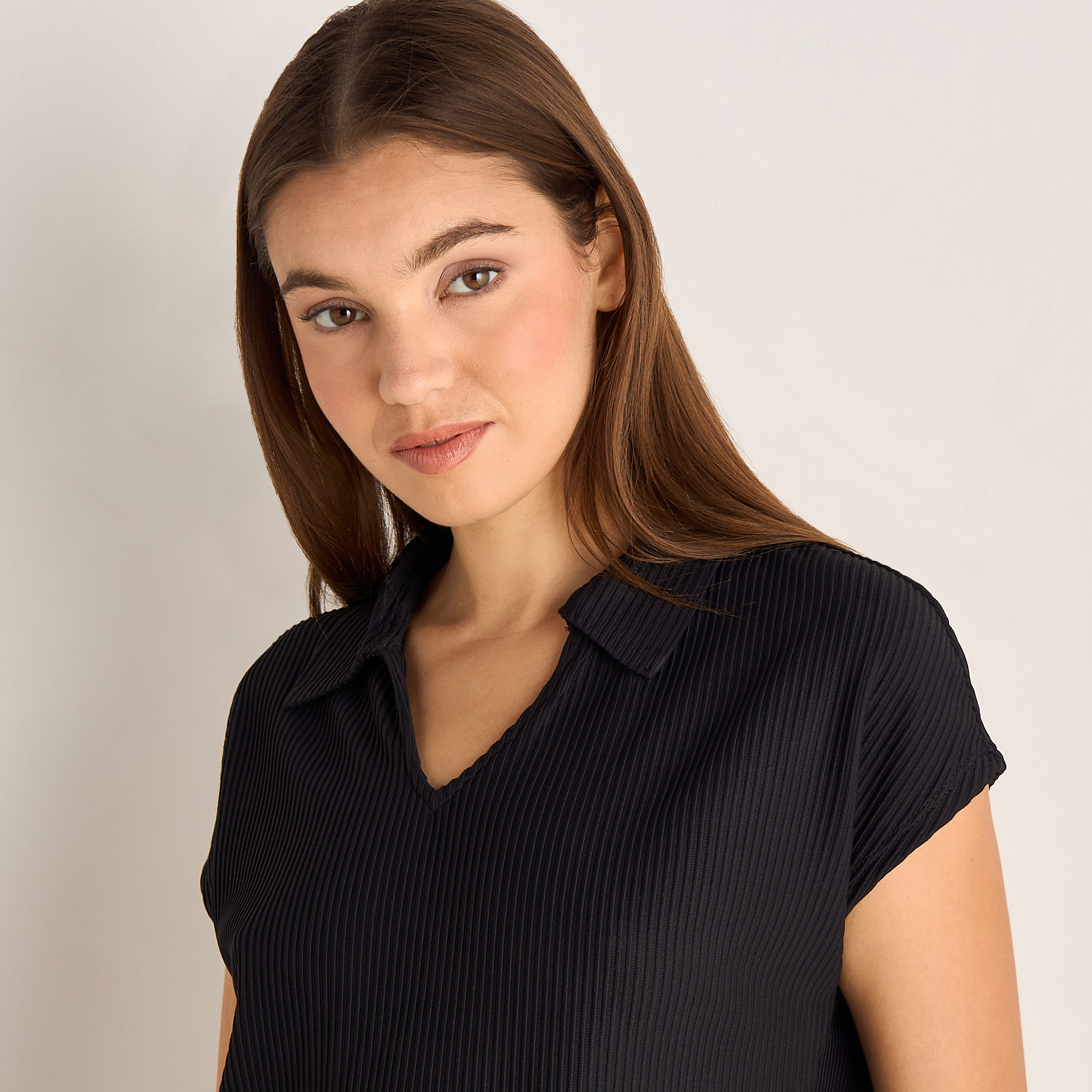 طقم بلوزة منسوجة بارزة الملمس وبنطلون-women-clothing-coordsets-image-6