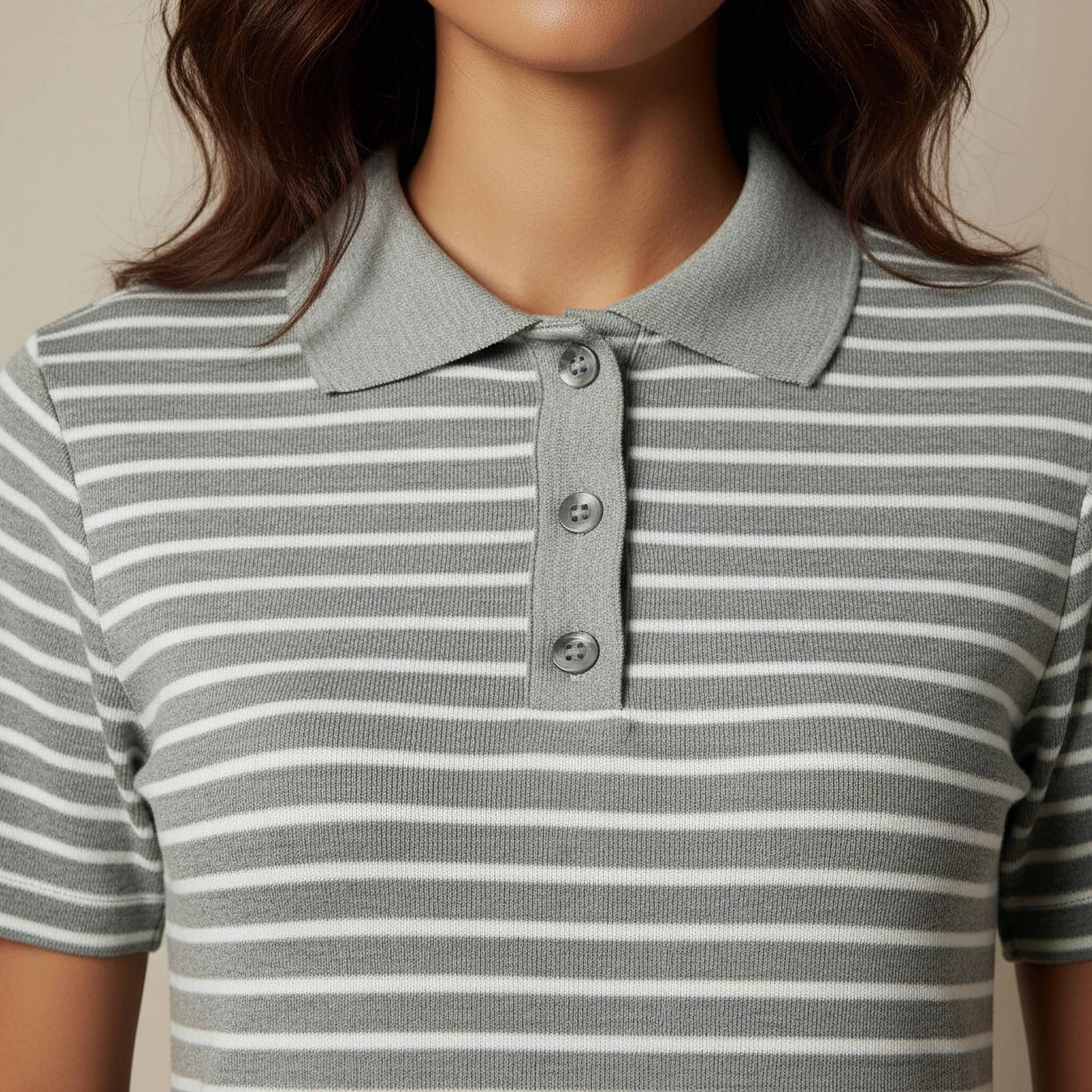 Striped T-shirt Dress with Contrast Collar-women-clothing-dresses-image-4