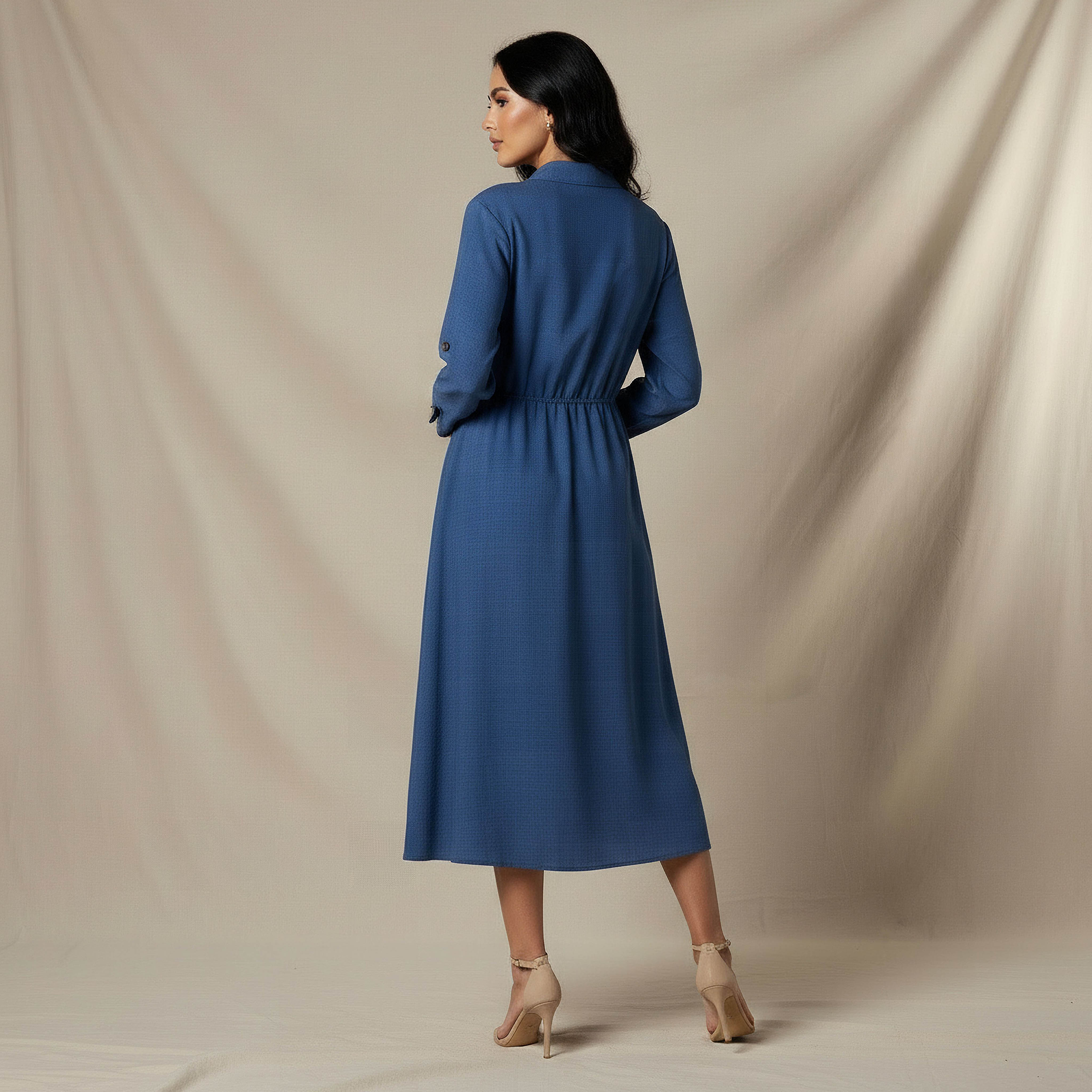 Midi Linen Shirt Dress with 3/4 Sleeves-PROMO_SP_BH_BUNDLE_2FOR18_180925-image-3