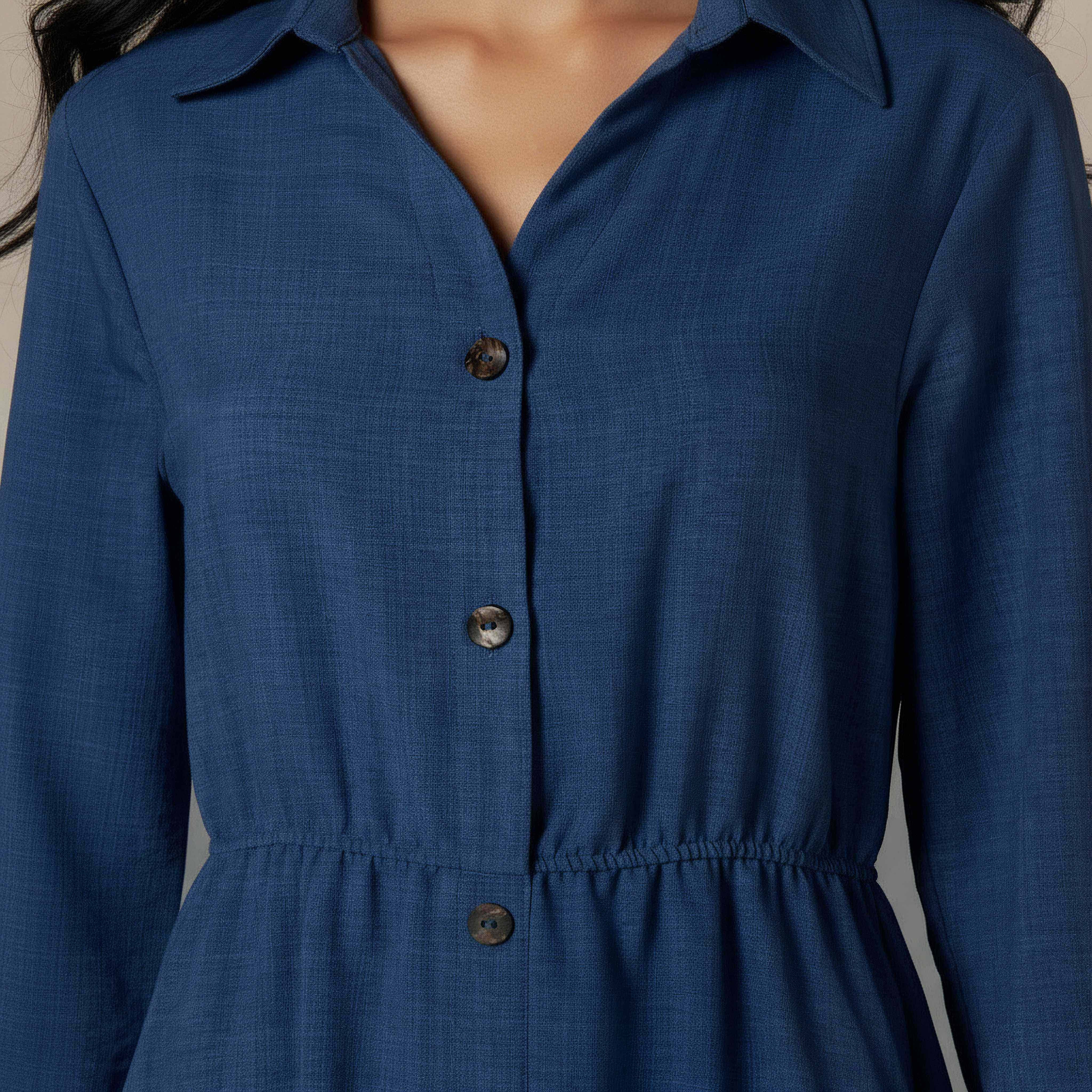 Midi Linen Shirt Dress with 3/4 Sleeves-PROMO_SP_BH_BUNDLE_2FOR18_180925-image-4