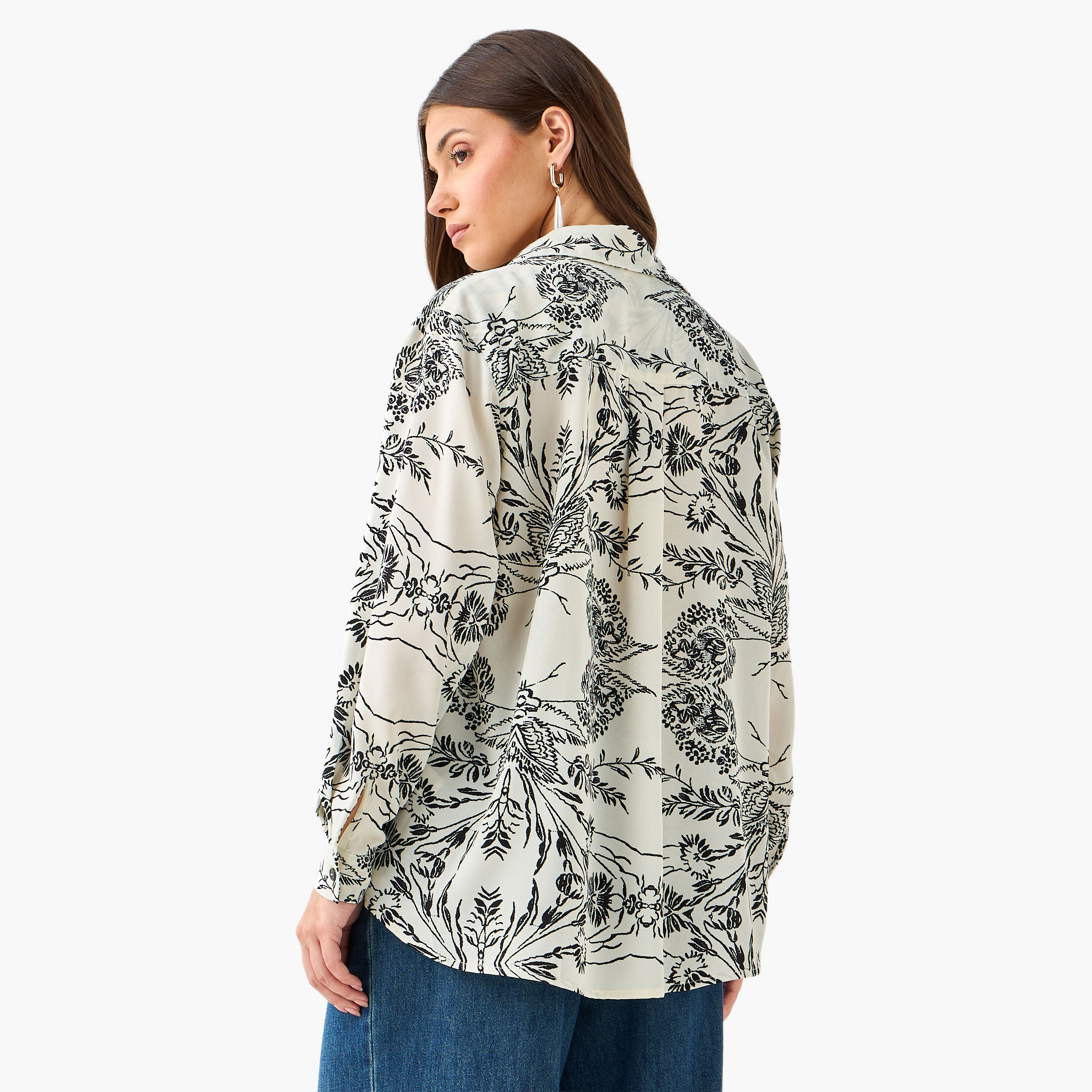 Shirt with Floral Print and High-Low Hem-women-clothing-shirtsandblouses-shirts-image-4