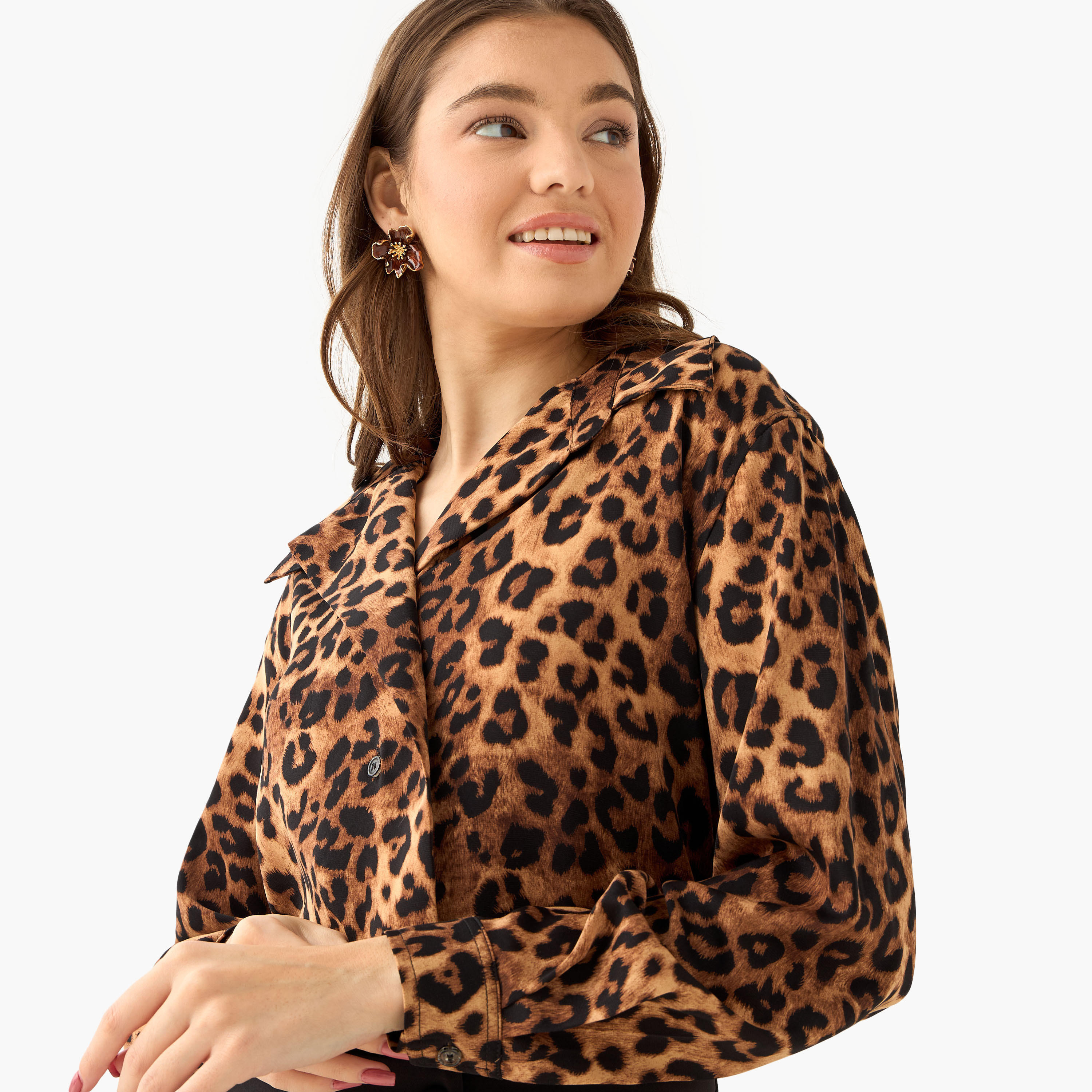 Shirt with Animal Print and High-Low Hem-women-clothing-shirtsandblouses-shirts-image-5