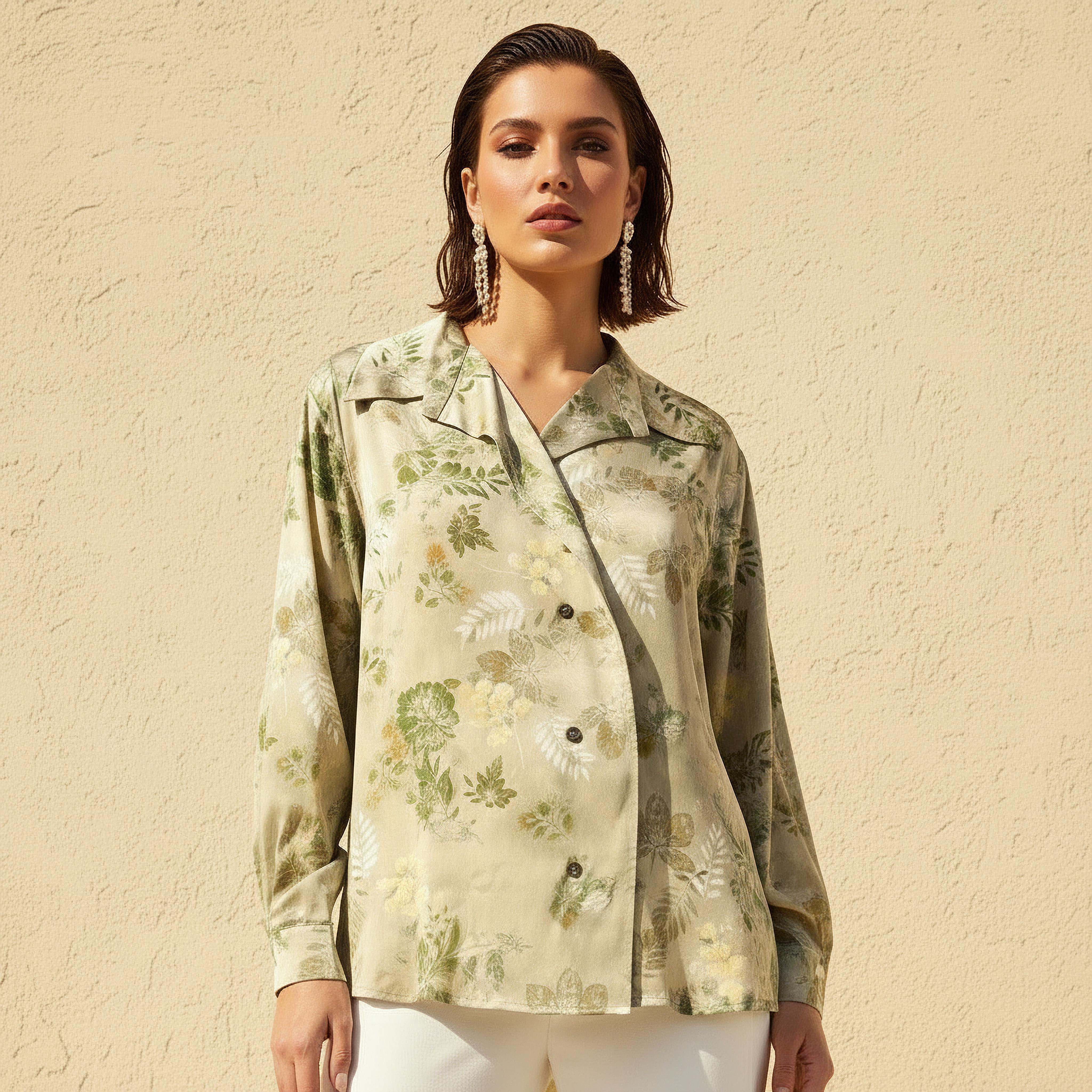 Shirt with Floral Print and High-Low Hem-women-clothing-shirtsandblouses-shirts-image-1