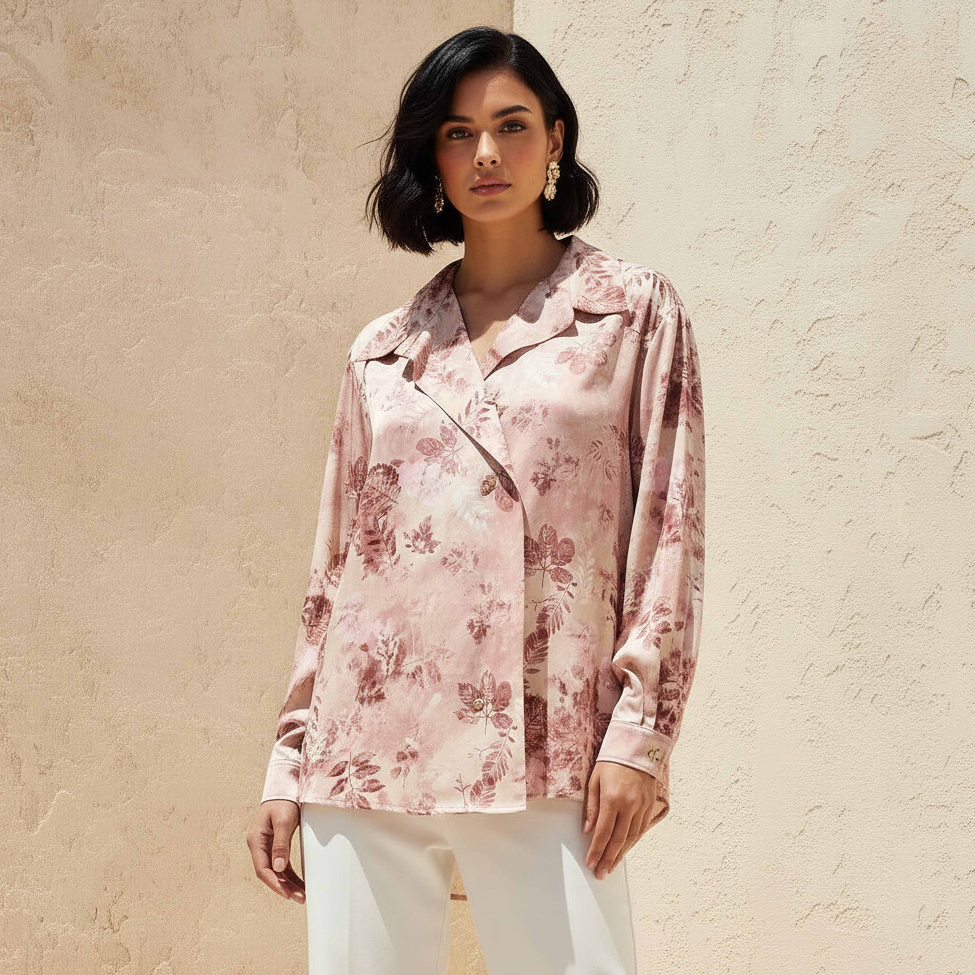 Shirt with Floral Print and High-Low Hem-women-clothing-shirtsandblouses-shirts-image-1