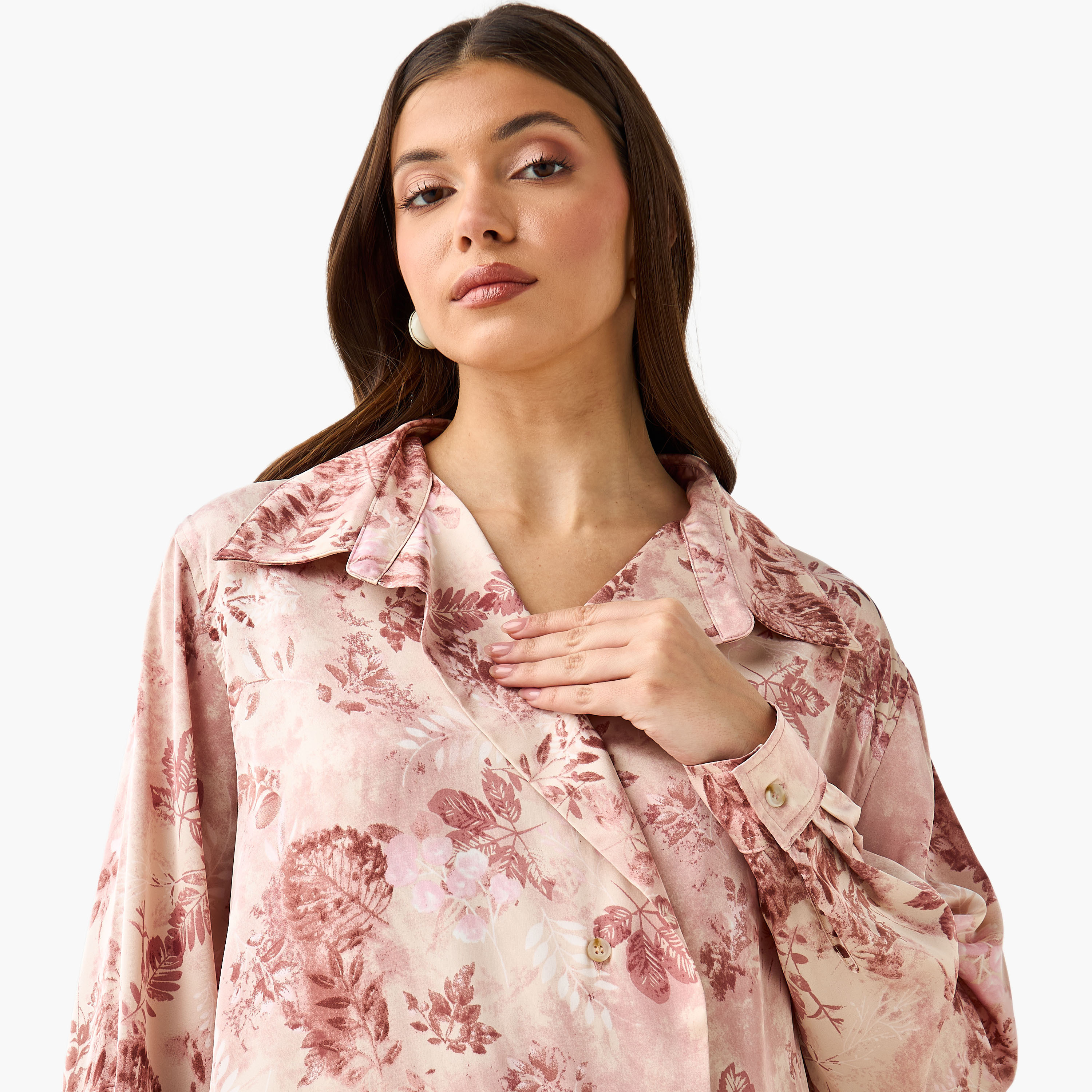 Shirt with Floral Print and High-Low Hem-women-clothing-shirtsandblouses-shirts-image-7
