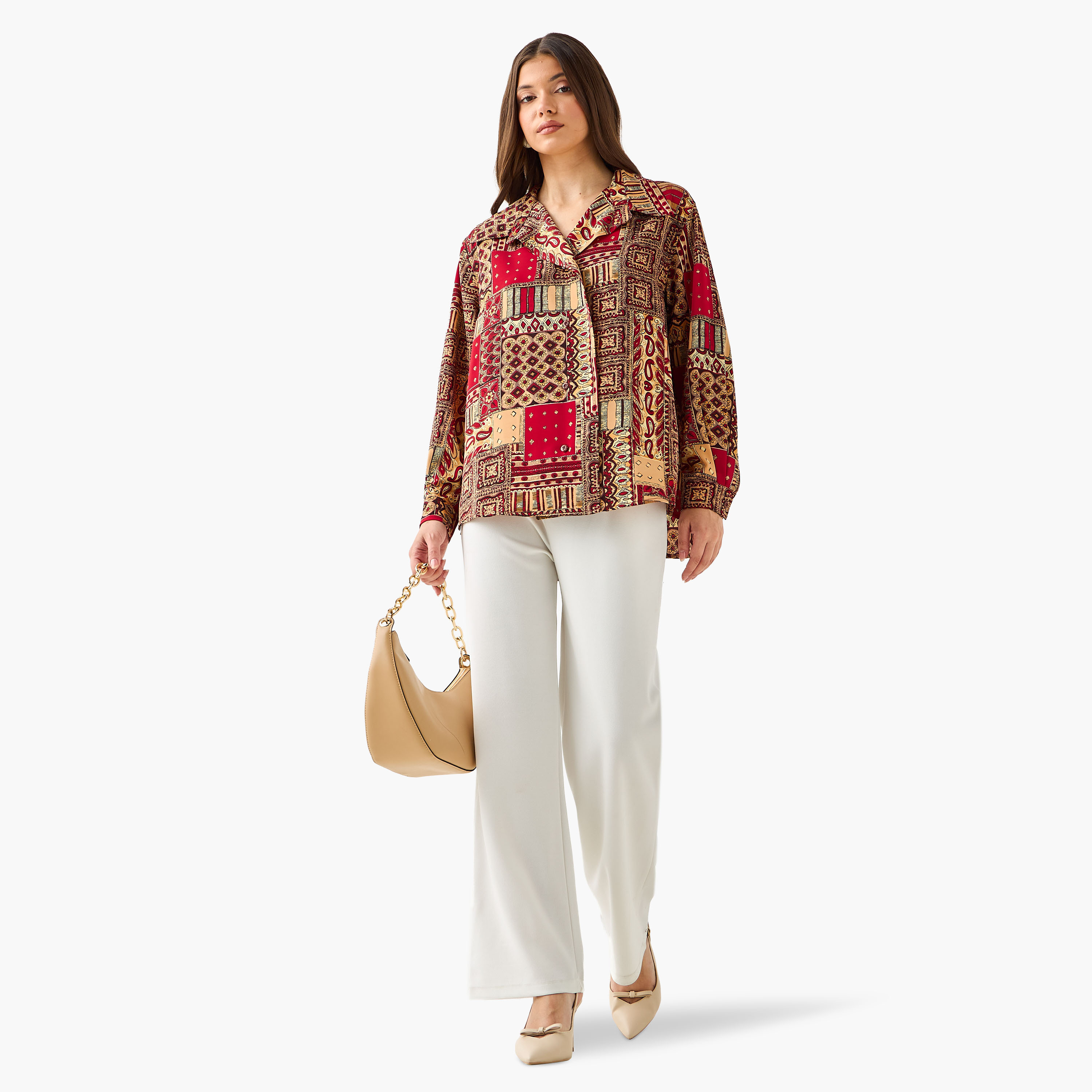 Shirt with Paisley Print and High-Low Hem-women-clothing-shirtsandblouses-shirts-image-3
