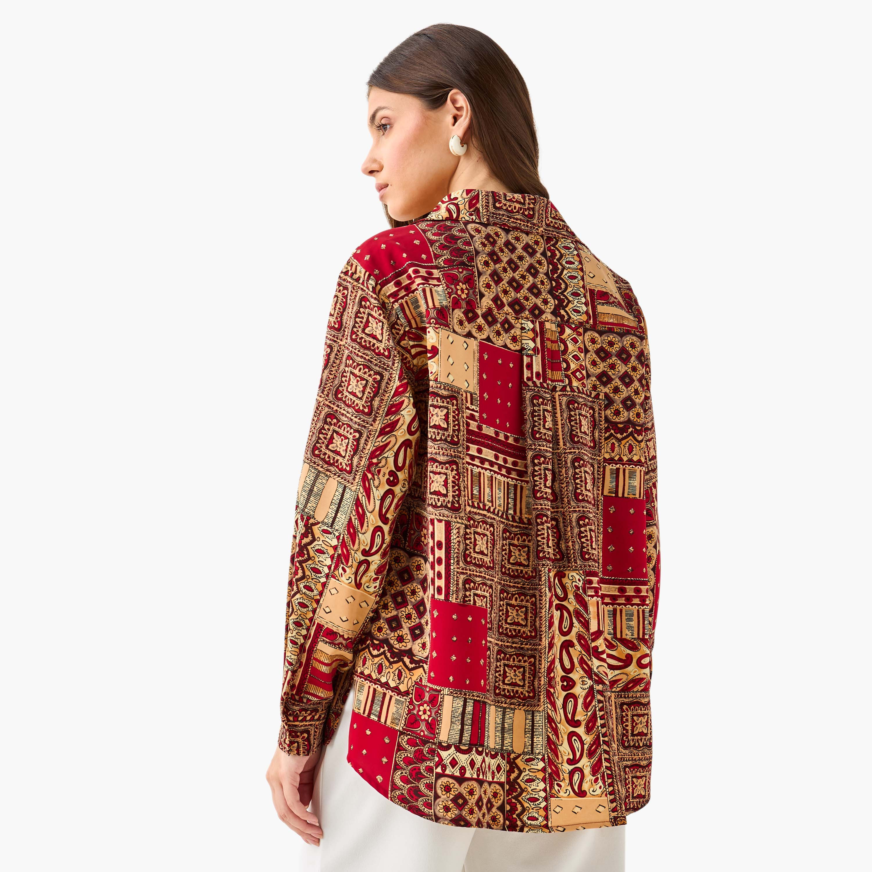 Shirt with Paisley Print and High-Low Hem-women-clothing-shirtsandblouses-shirts-image-4