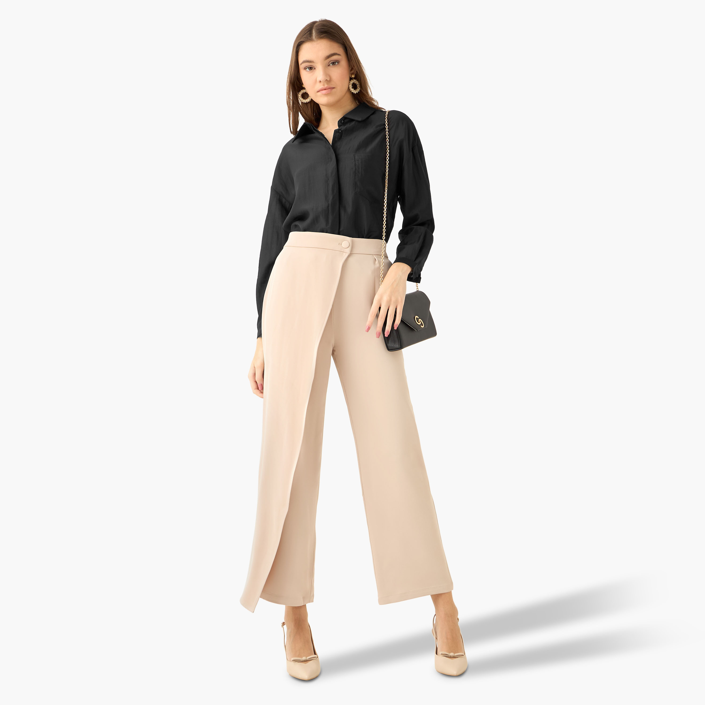 قميص بوصلة أزرار مخفية وطول غير متساوي-women-clothing-shirtsandblouses-shirts-image-3