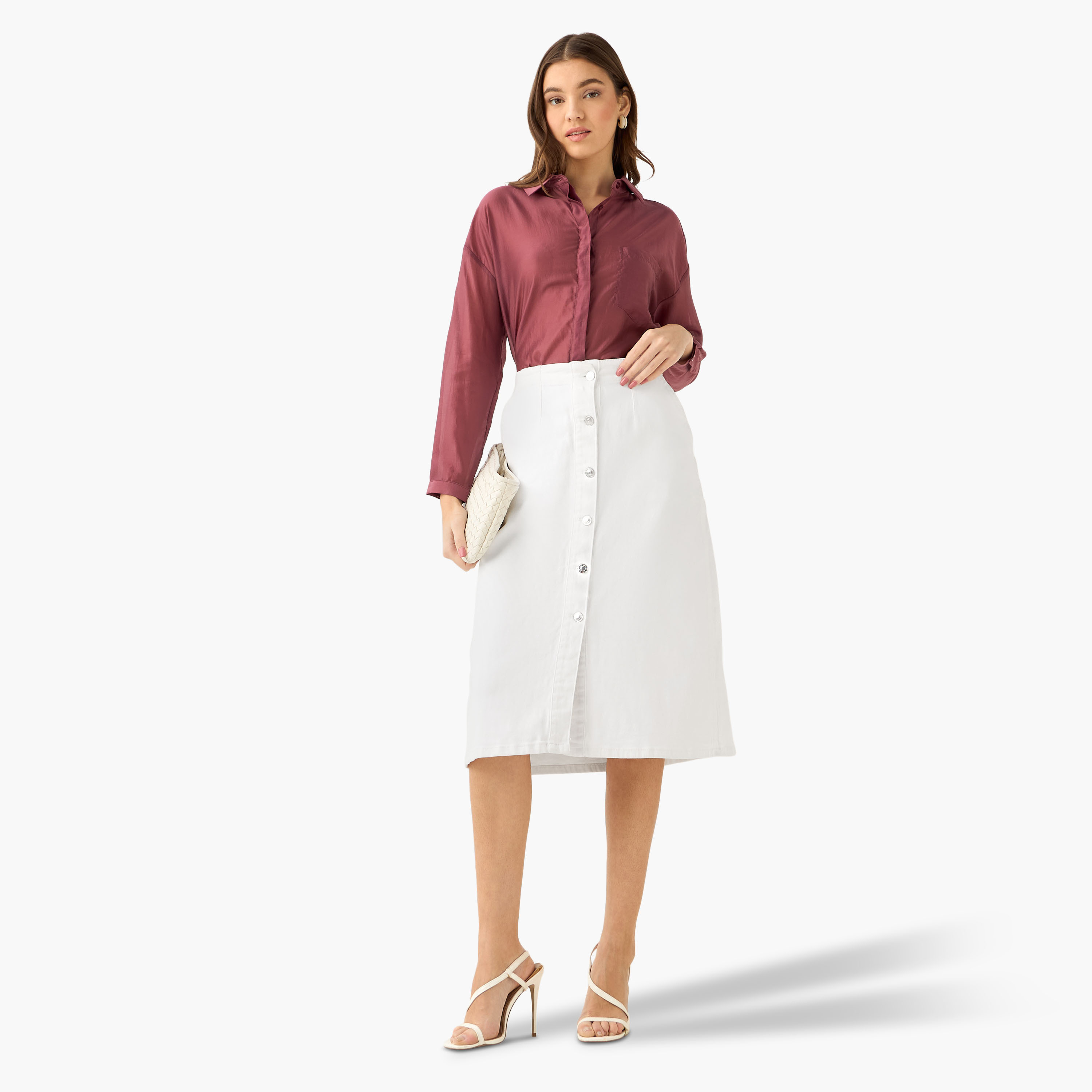 High Low Shirt with Concealed Placket-women-clothing-shirtsandblouses-shirts-image-4