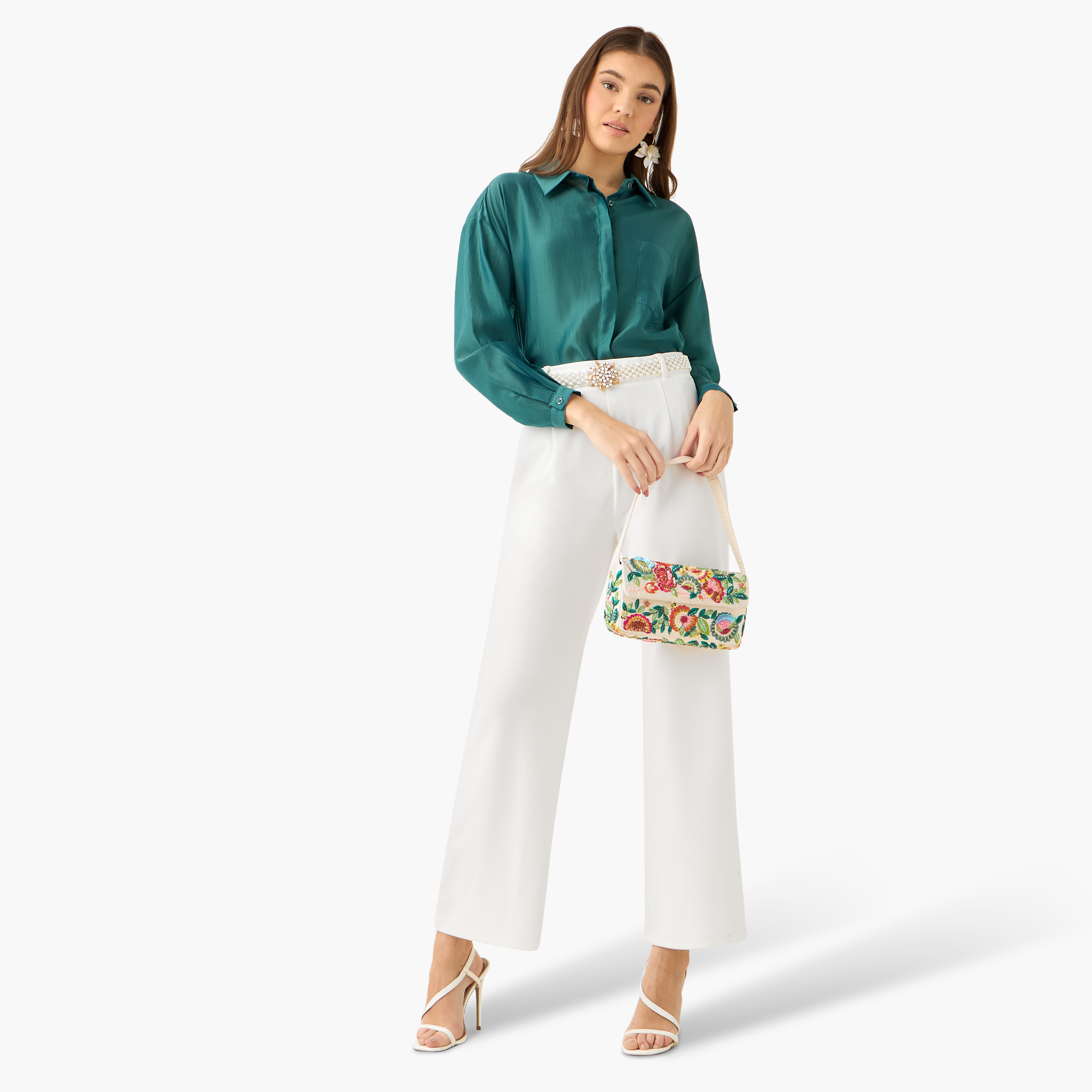 High Low Shirt with Concealed Placket-women-clothing-shirtsandblouses-shirts-image-3