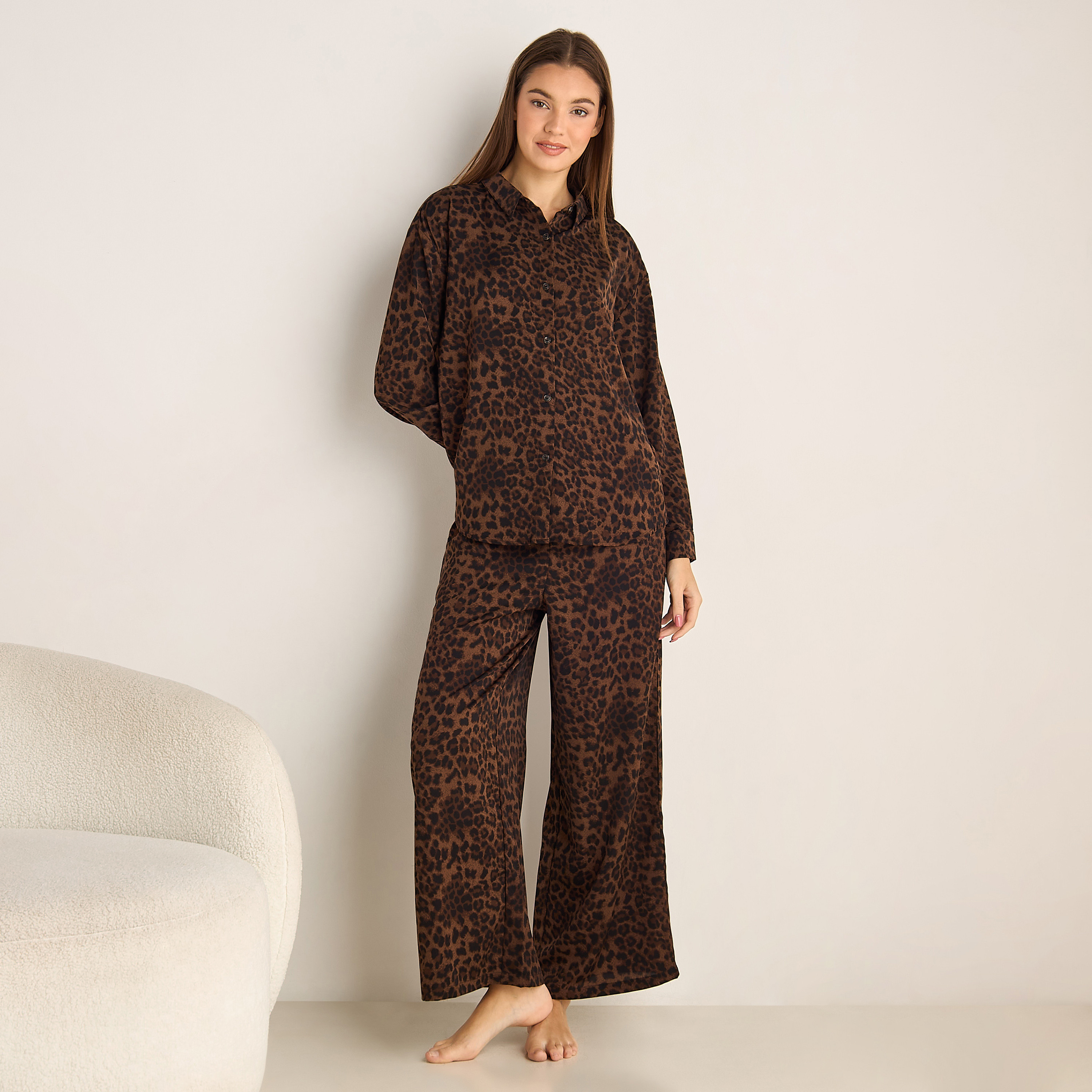 طقم بيجاما قميص وبنطلون-women-clothing-coordsets-image-2