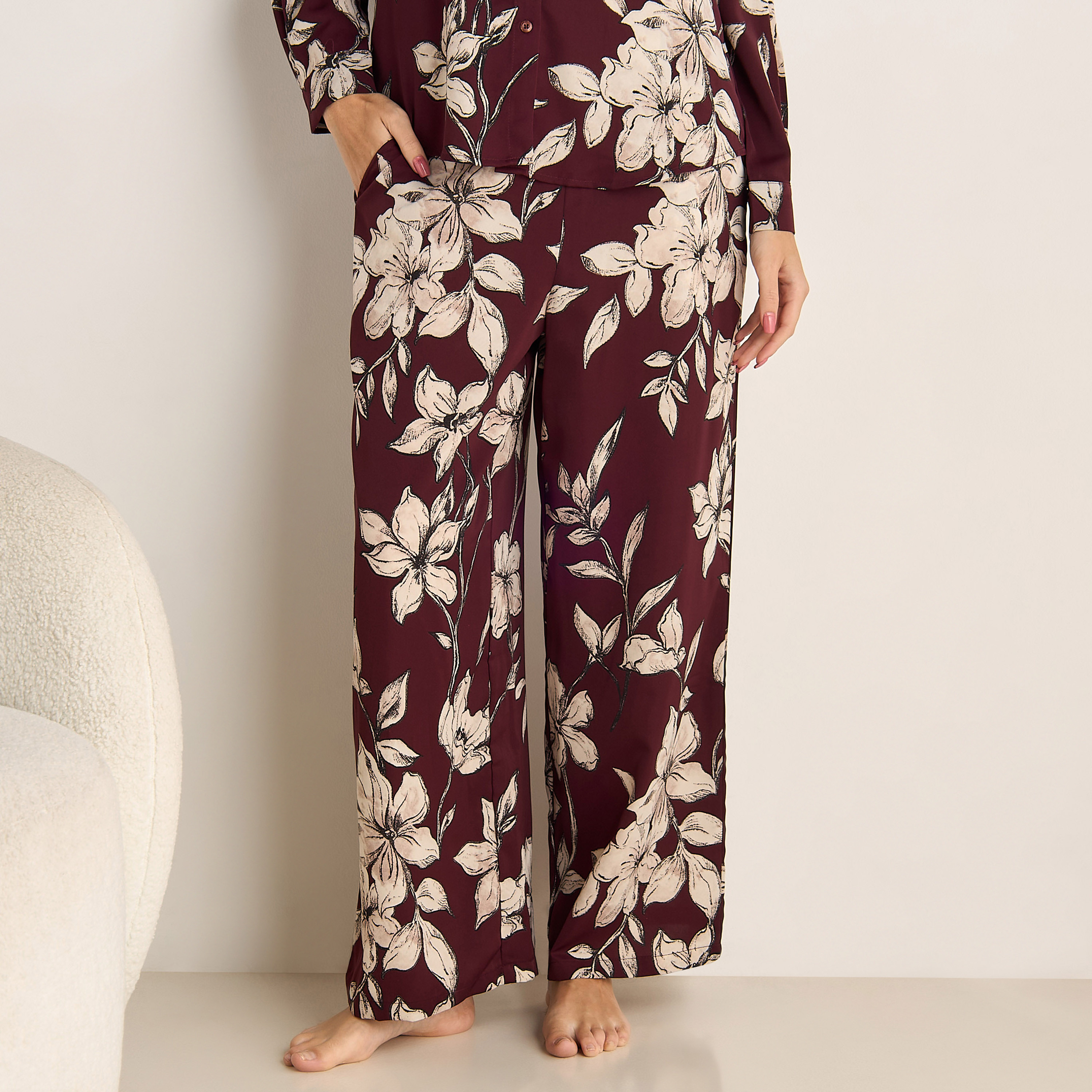 Pyjama Set Button-Down Shirt & Trousers-women-clothing-coordsets-image-5