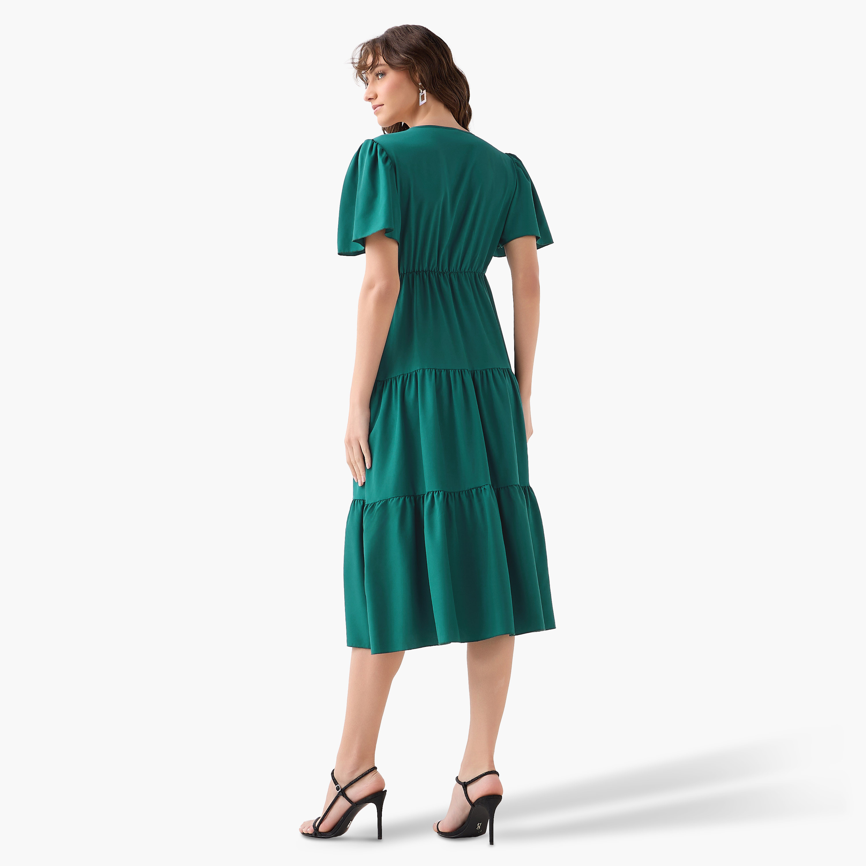 Tiered Midi Wrap Dress with V-neck-women-clothing-dresses-image-4