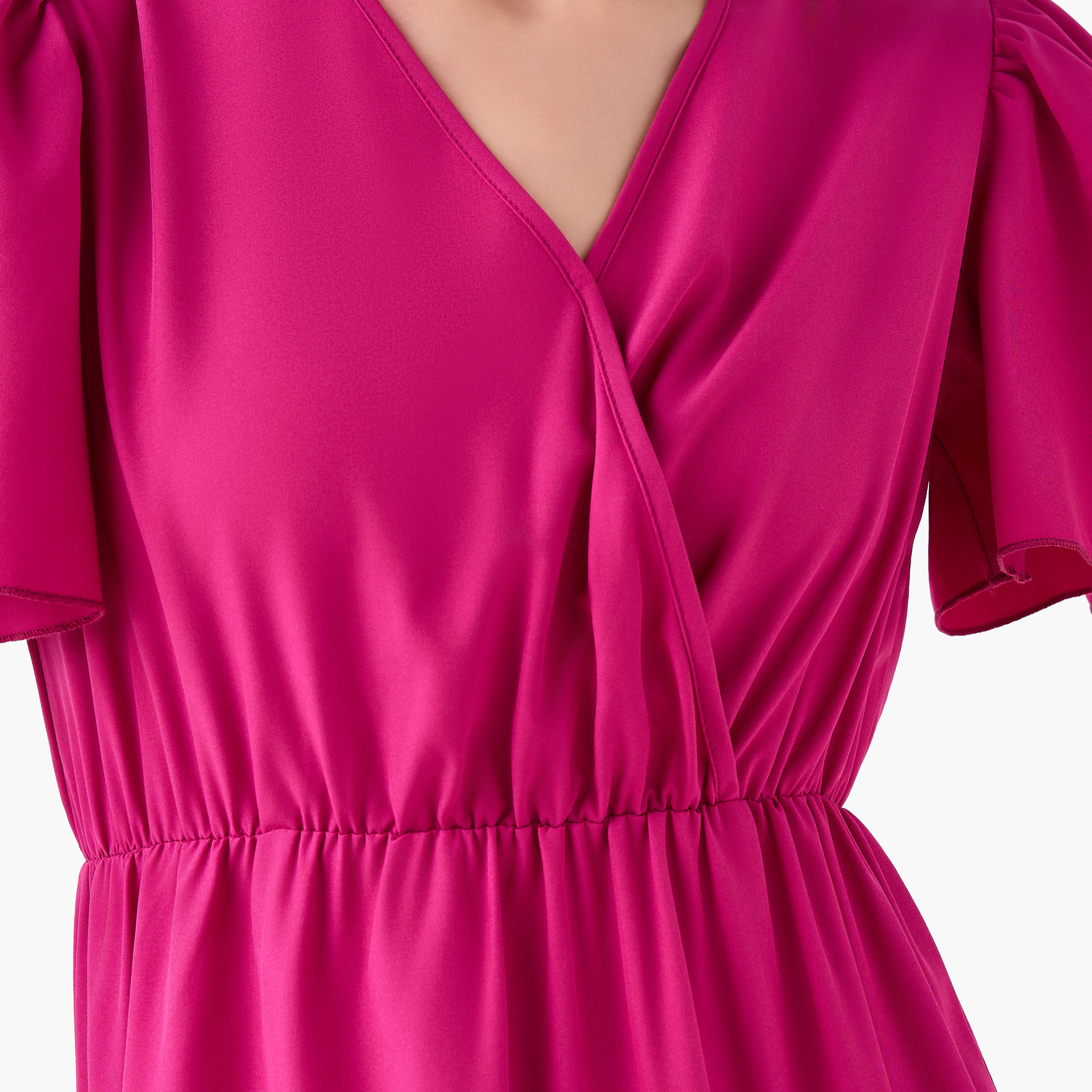 Tiered Midi Wrap Dress with V-neck-women-clothing-dresses-image-2