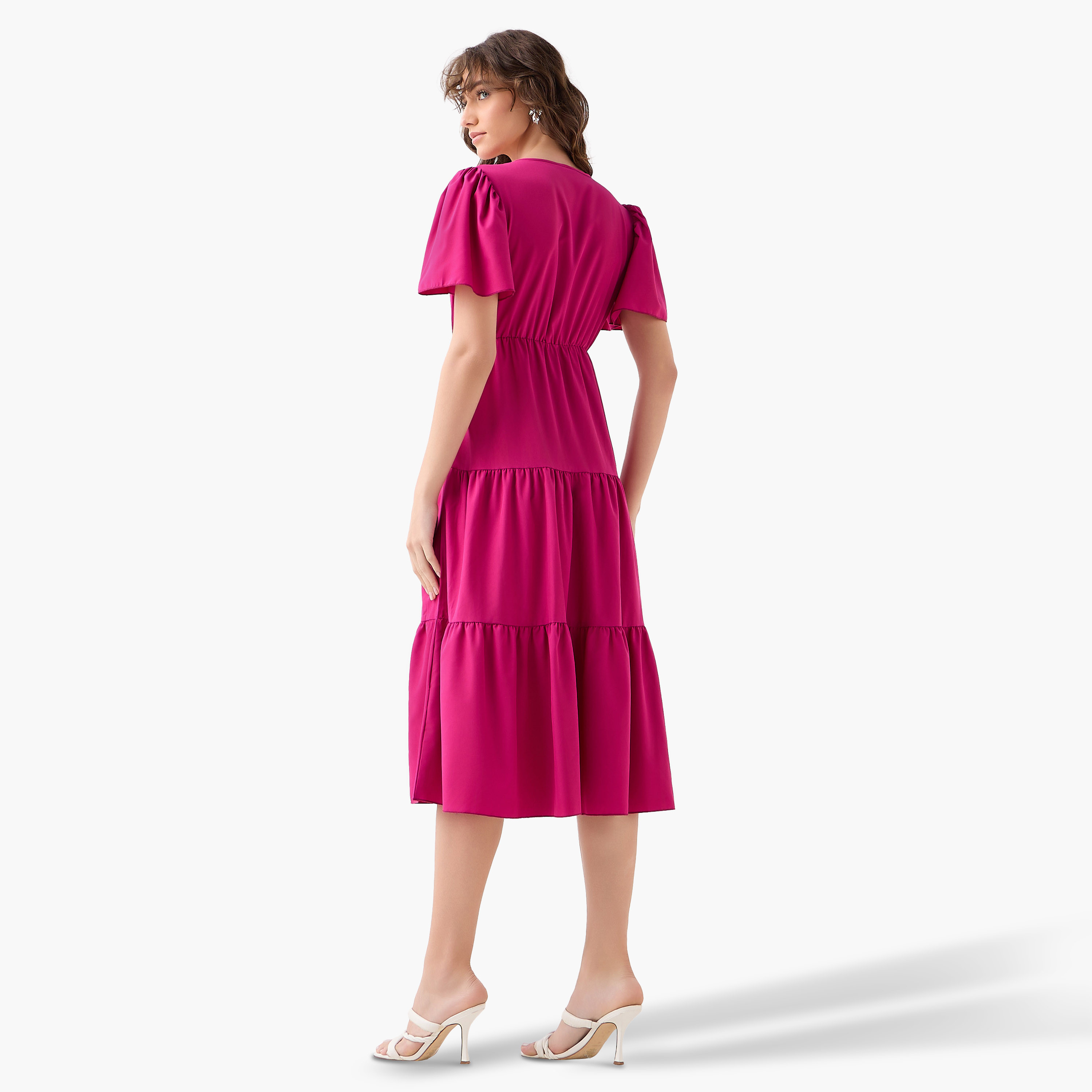 Tiered Midi Wrap Dress with V-neck-women-clothing-dresses-image-4