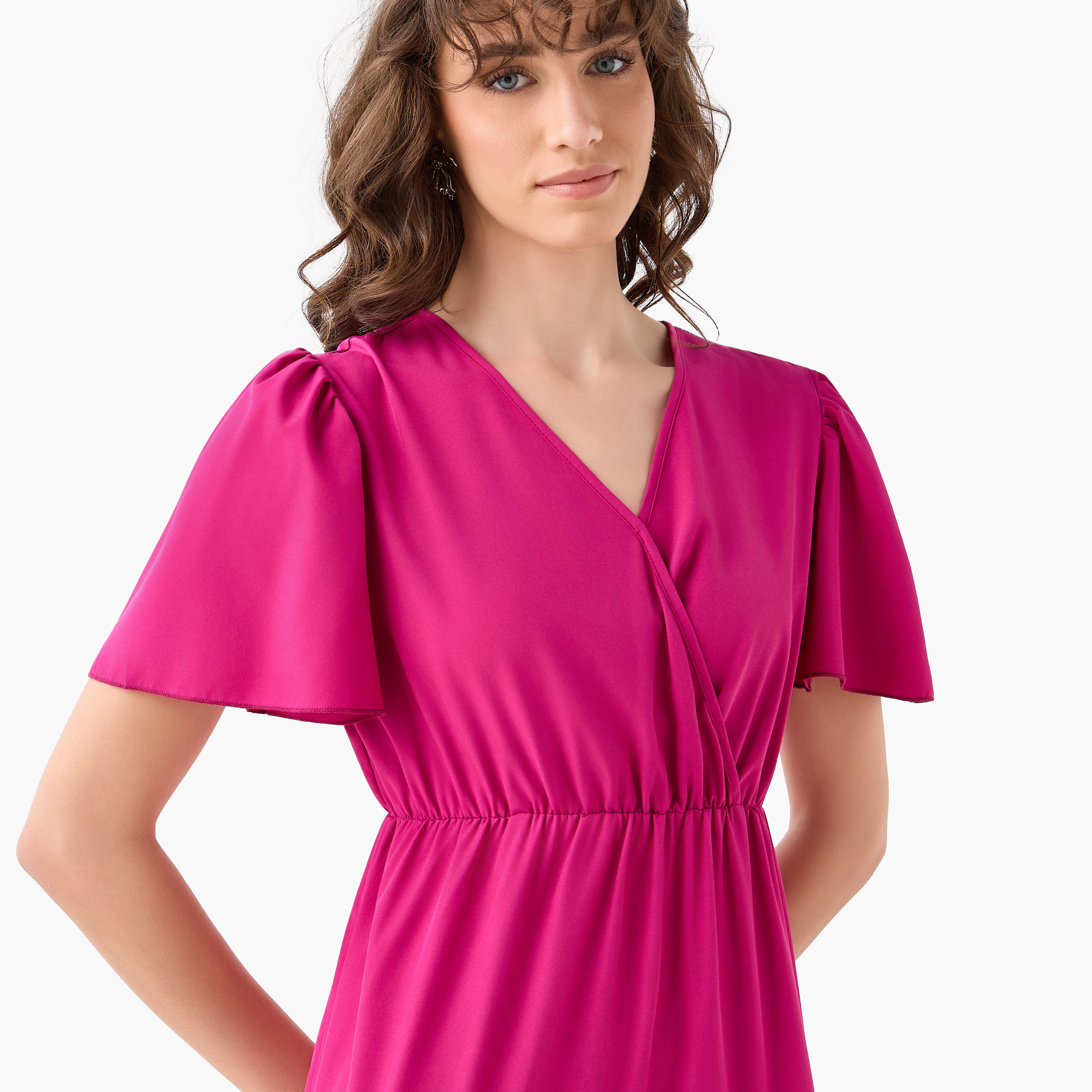 Tiered Midi Wrap Dress with V-neck-women-clothing-dresses-image-5