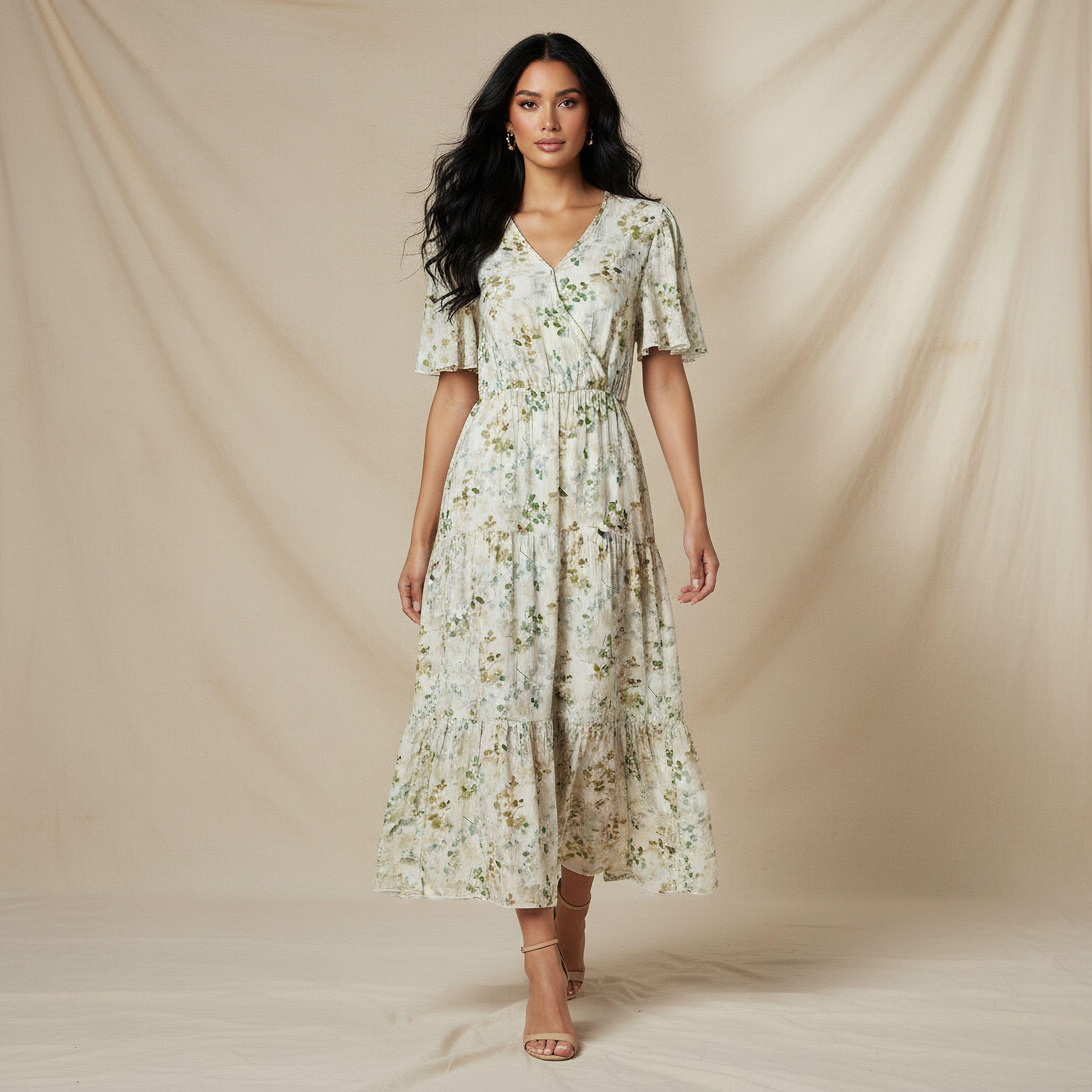 Tiered Midi Viscose Wrap Dress with Floral Print-women-clothing-dresses-image-1