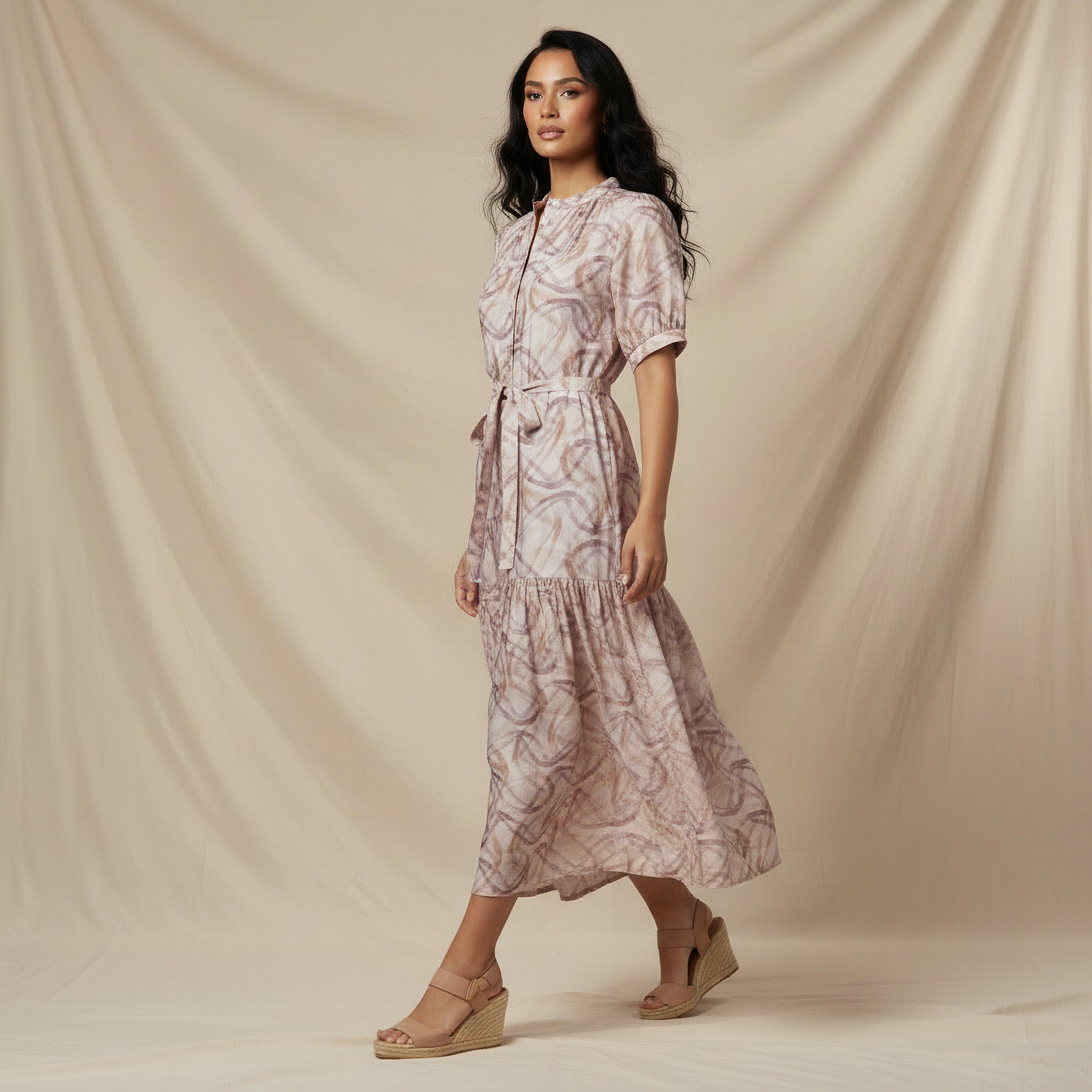 فستان ميدي فيسكوز طبقات بحزام وطبعات-women-clothing-dresses-image-5