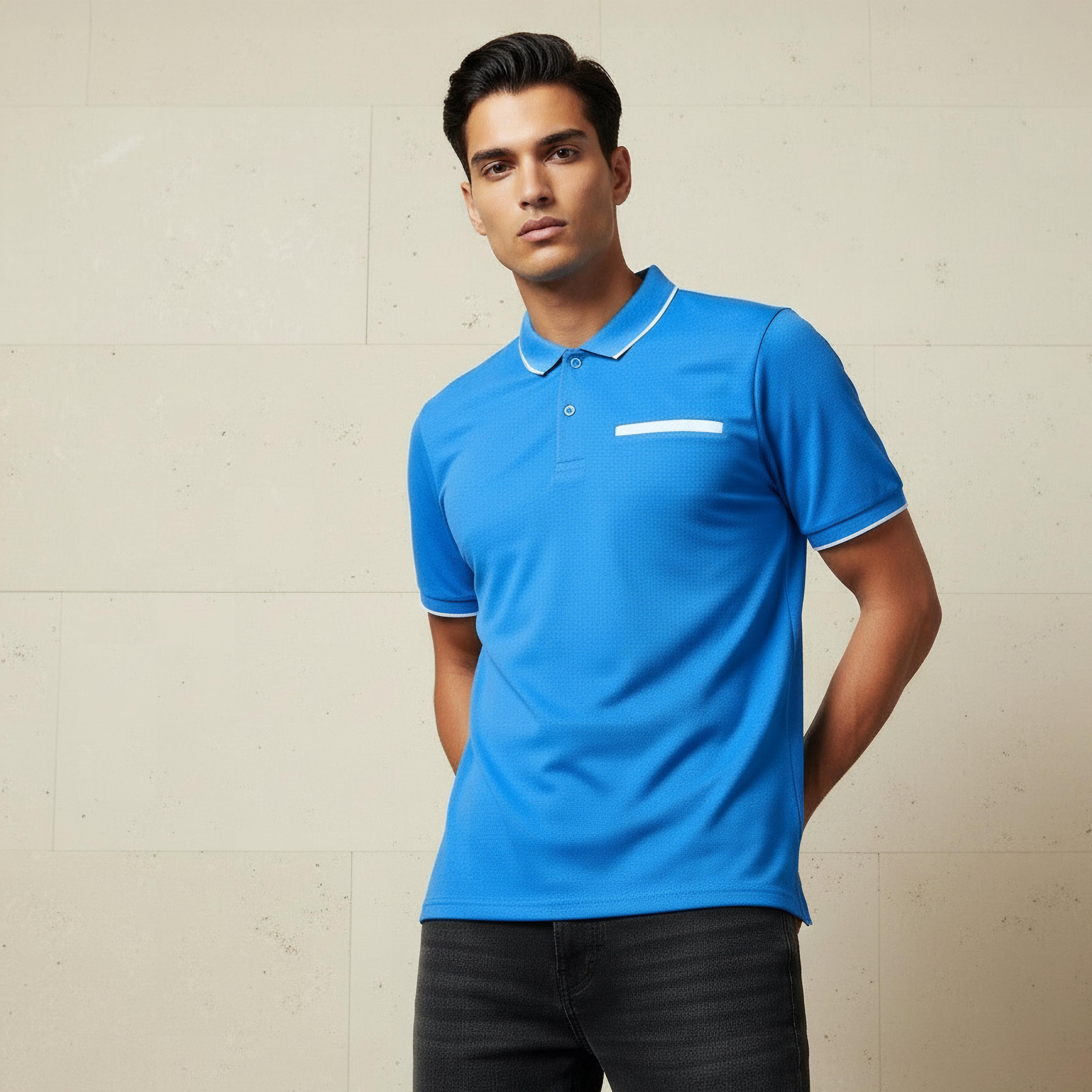 Men Short Sleeves Textured Pique Polo T-shirt-men-clothing-tshirtsandpolos-polos-image-1