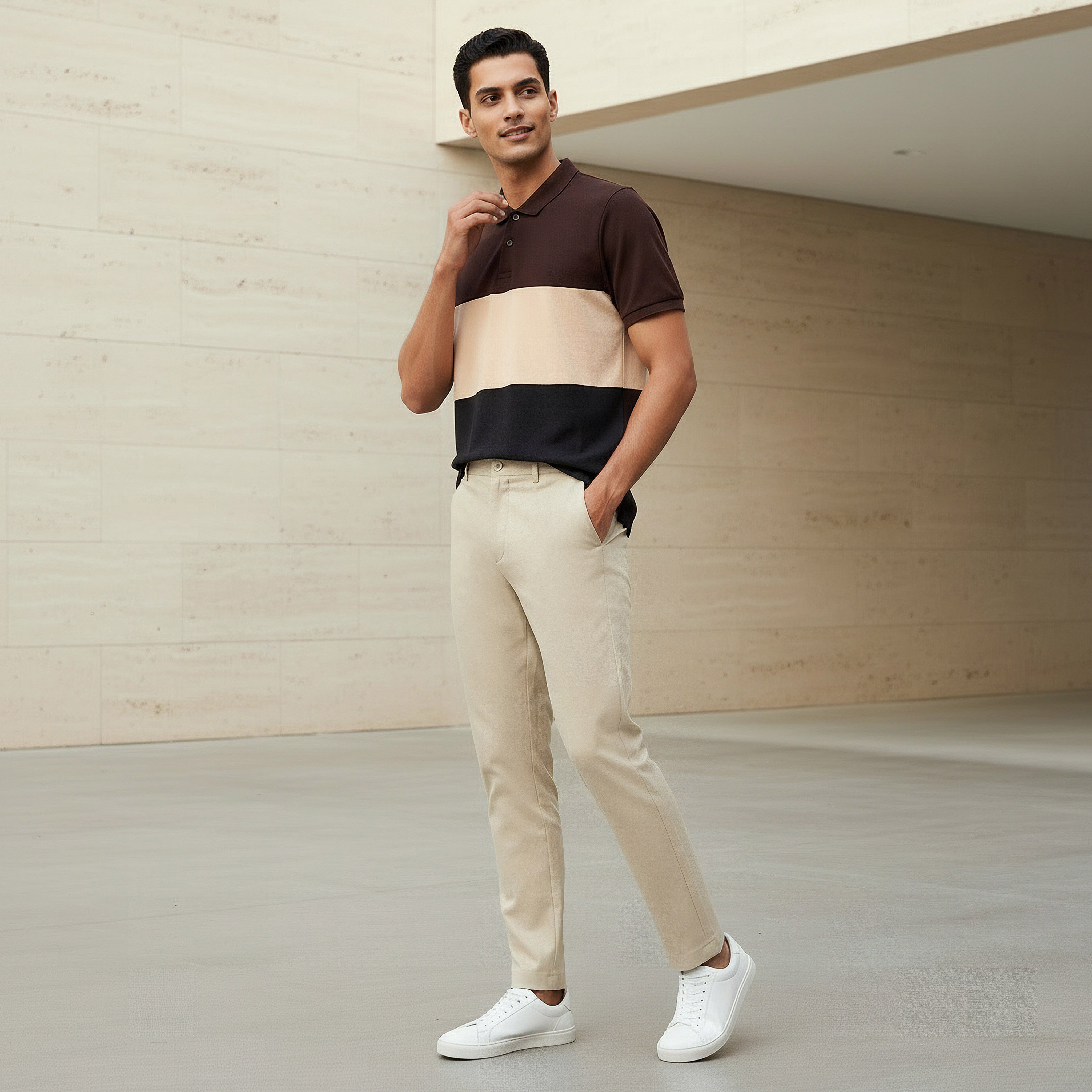 Men Short Sleeves Colourblock Pique Polo T-shirt-men-clothing-tshirtsandpolos-polos-image-2