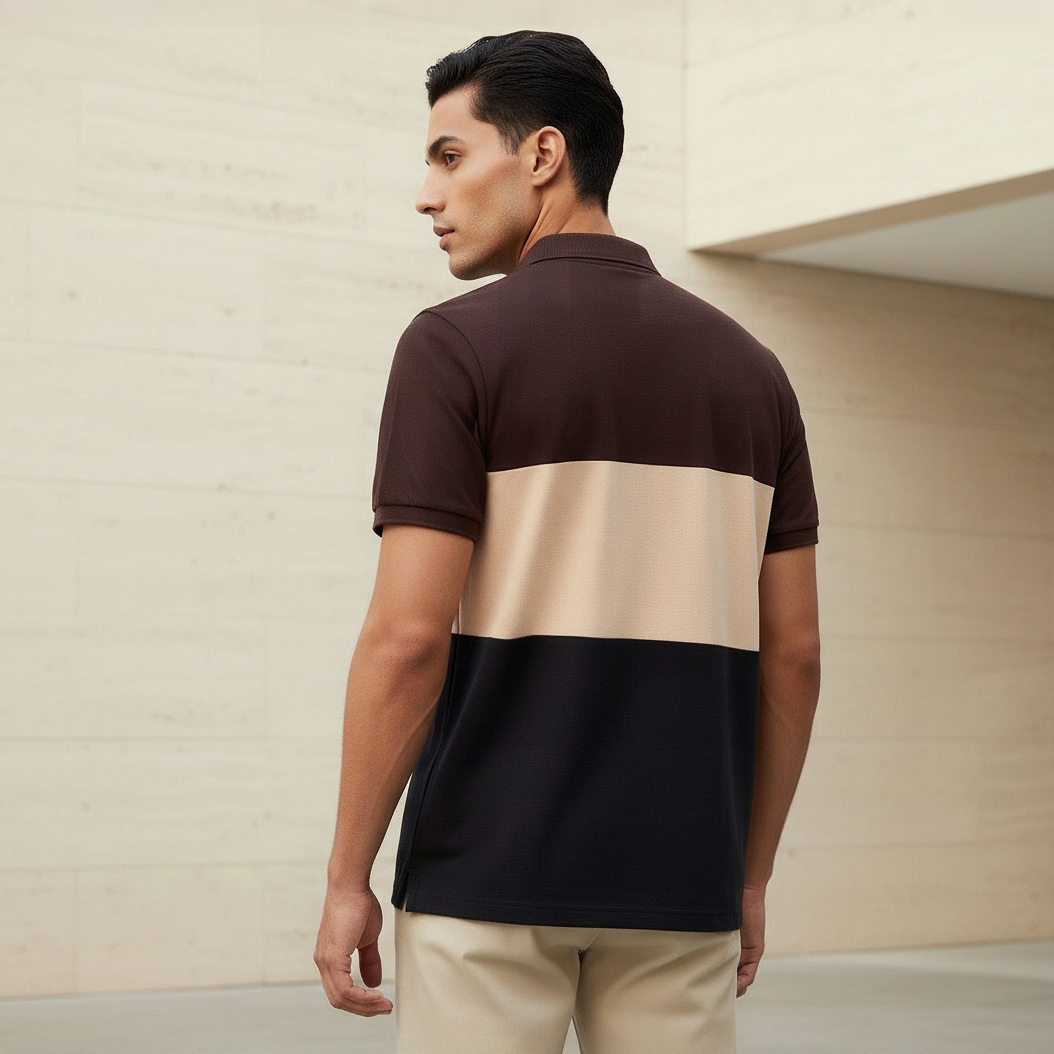 Men Short Sleeves Colourblock Pique Polo T-shirt-men-clothing-tshirtsandpolos-polos-image-3