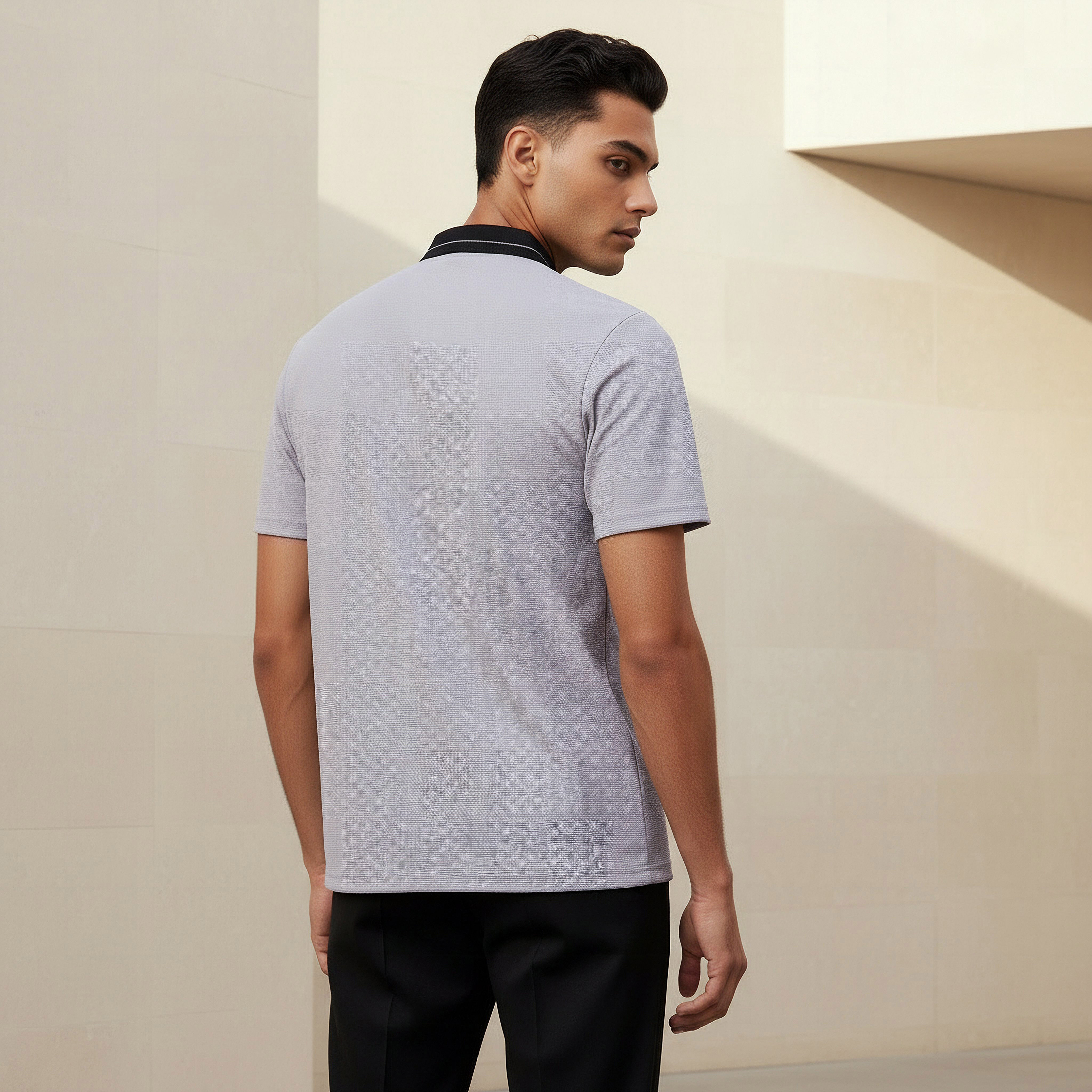 Men Short Sleeves Contrast Collar Pique Polo T-shirt-men-clothing-tshirtsandpolos-polos-image-3