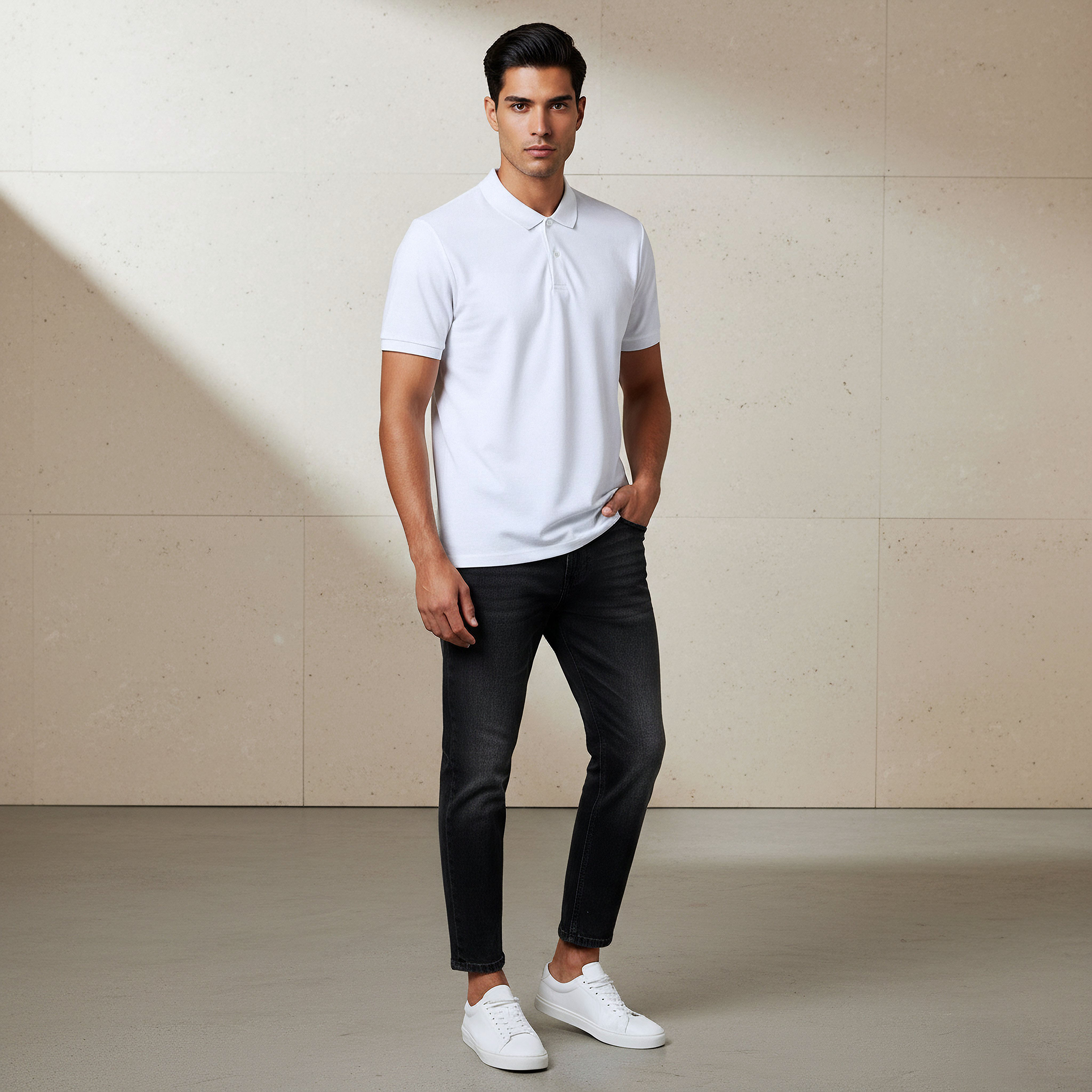 Men Short Sleeves Textured Pique Polo T-shirt-men-clothing-tshirtsandpolos-polos-image-2