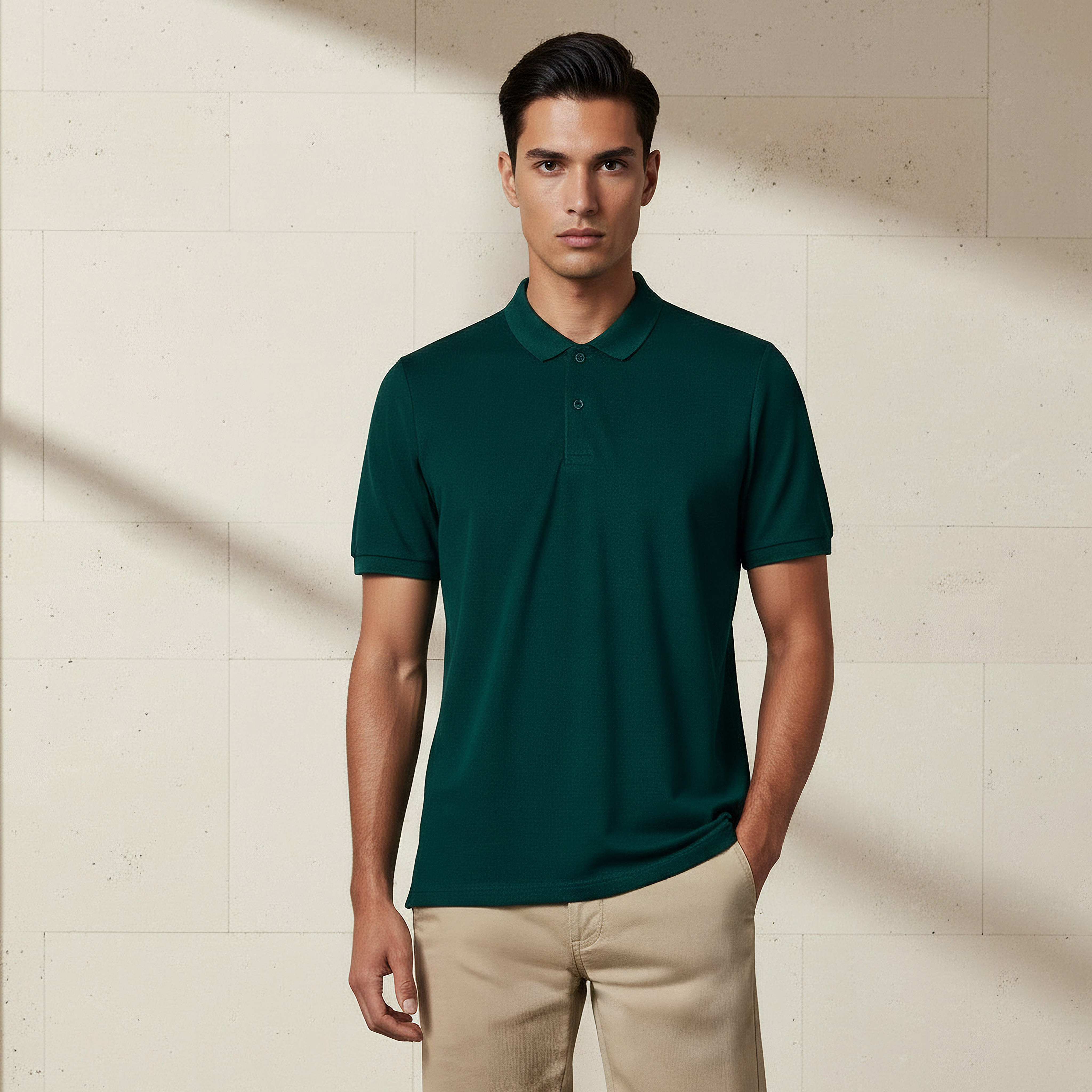 Men Short Sleeves Textured Pique Polo T-shirt-men-clothing-tshirtsandpolos-polos-image-1