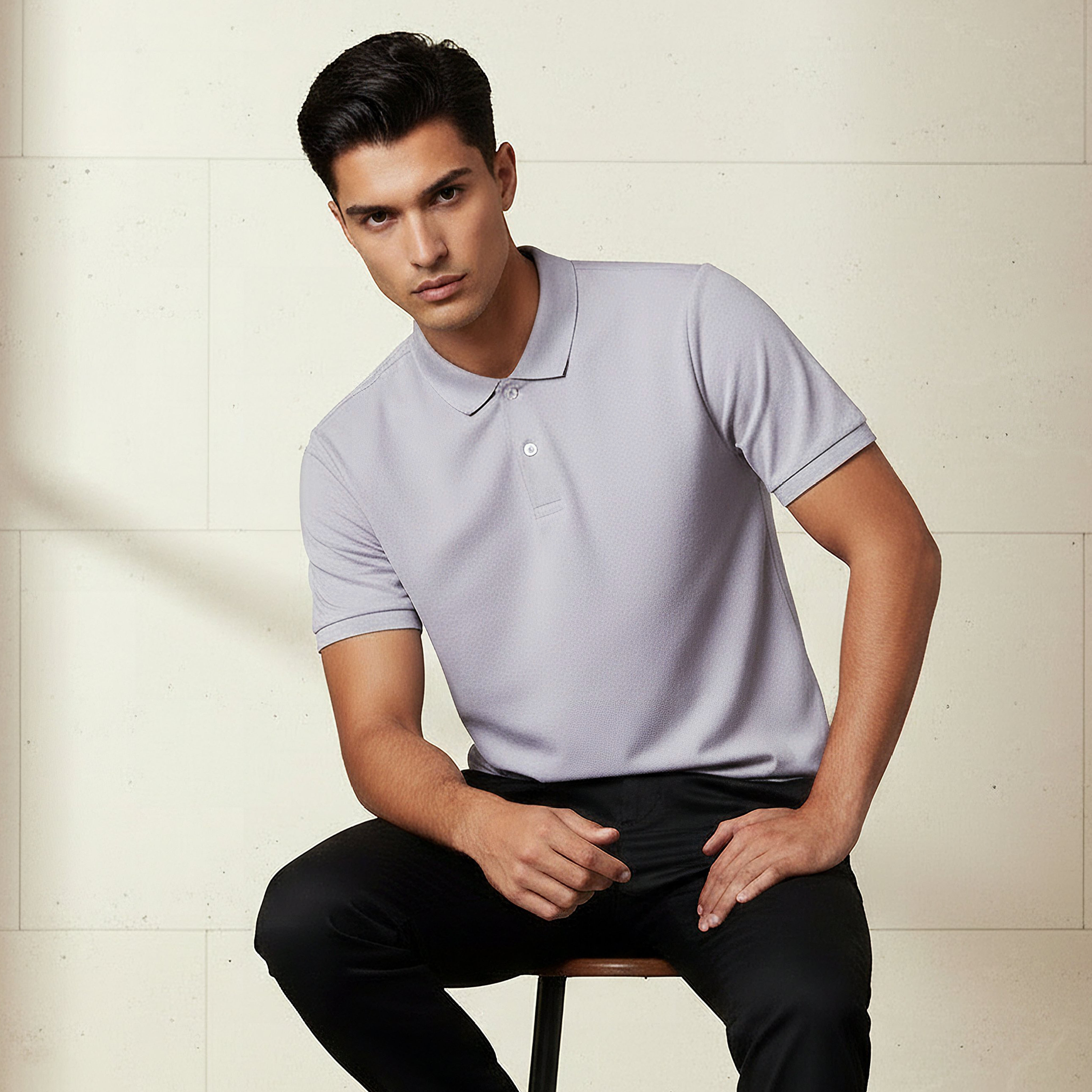 Men Short Sleeves Textured Pique Polo T-shirt-men-clothing-tshirtsandpolos-polos-image-1