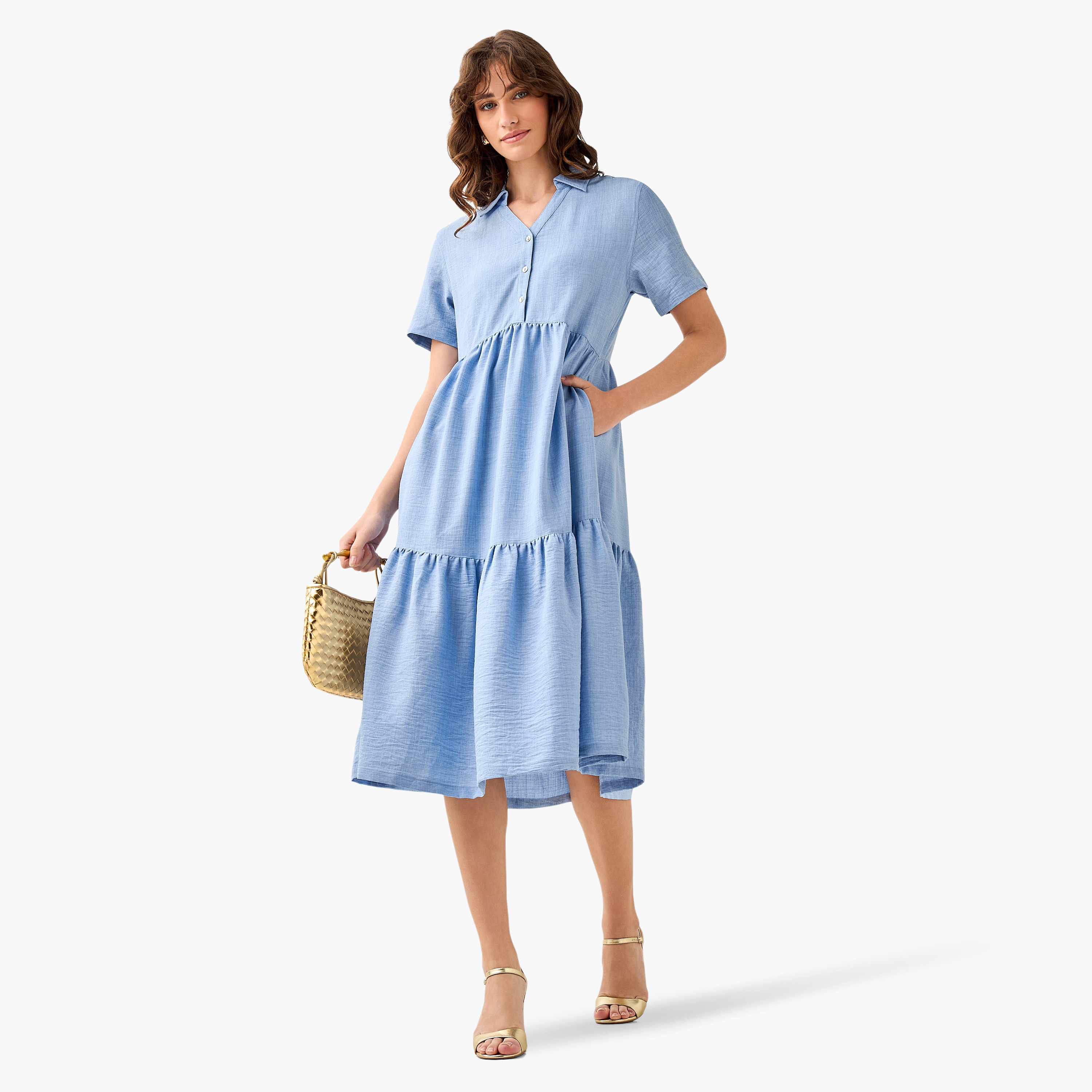 Tiered Midi Dress with Collar-women-clothing-dresses-image-3