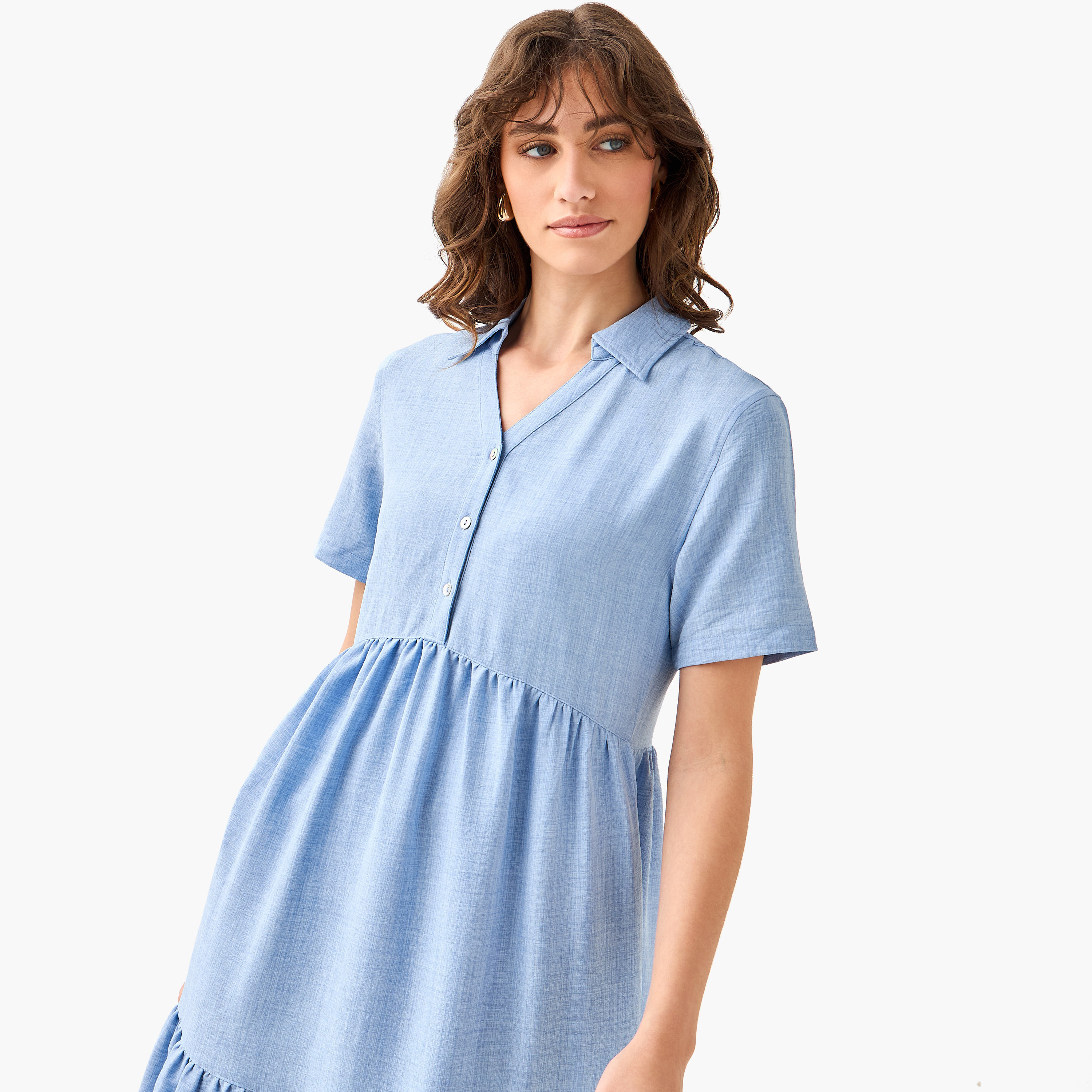 Tiered Midi Dress with Collar-women-clothing-dresses-image-5