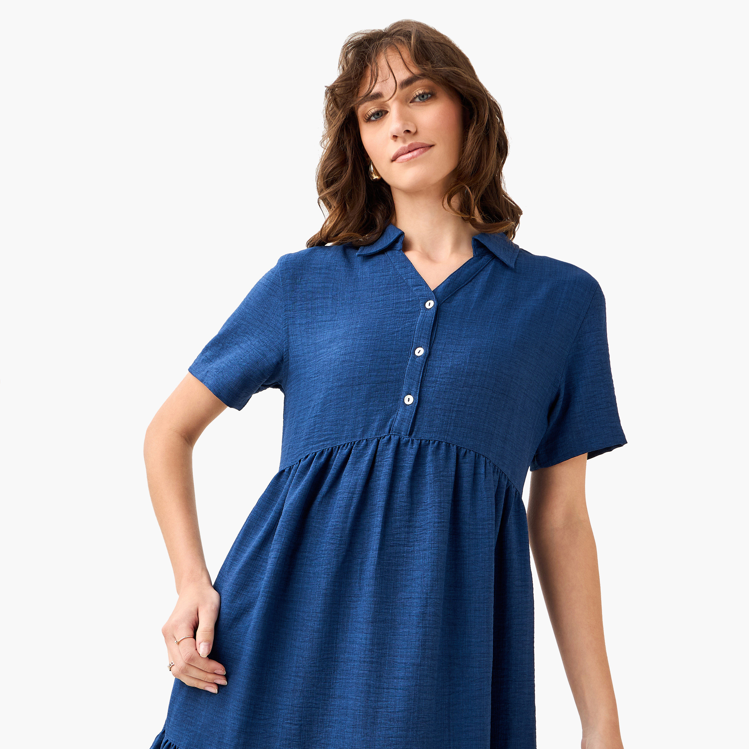 Tiered Midi Dress with Collar-women-clothing-dresses-image-5