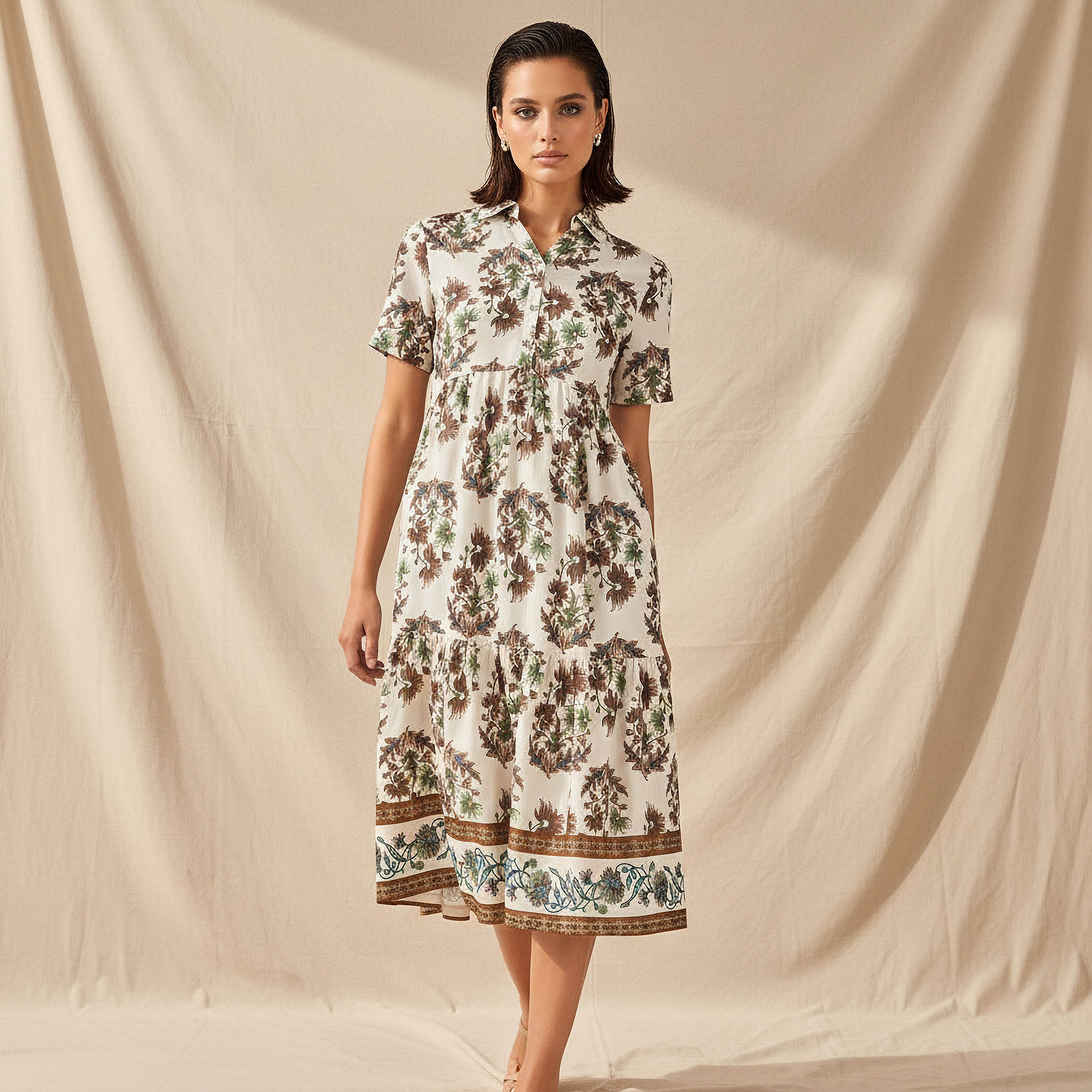 Floral Print Tiered Women Dress with Pocket-women-clothing-dresses-image-1