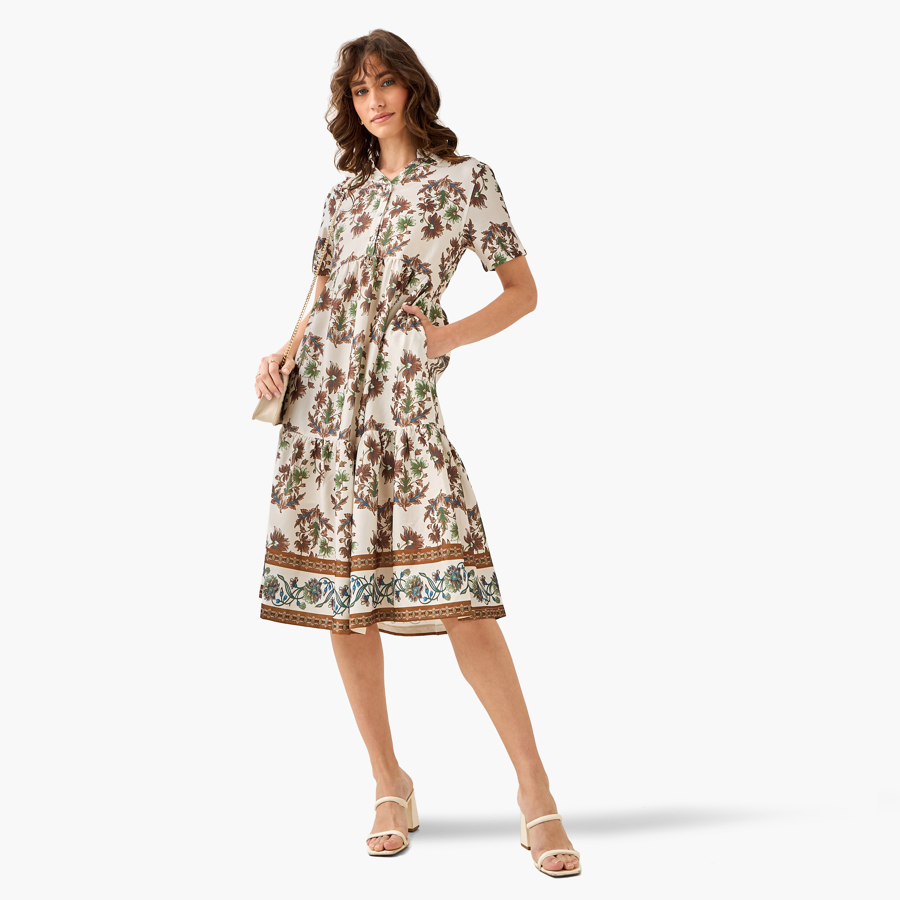 Floral Print Tiered Women Dress with Pocket-women-clothing-dresses-image-3