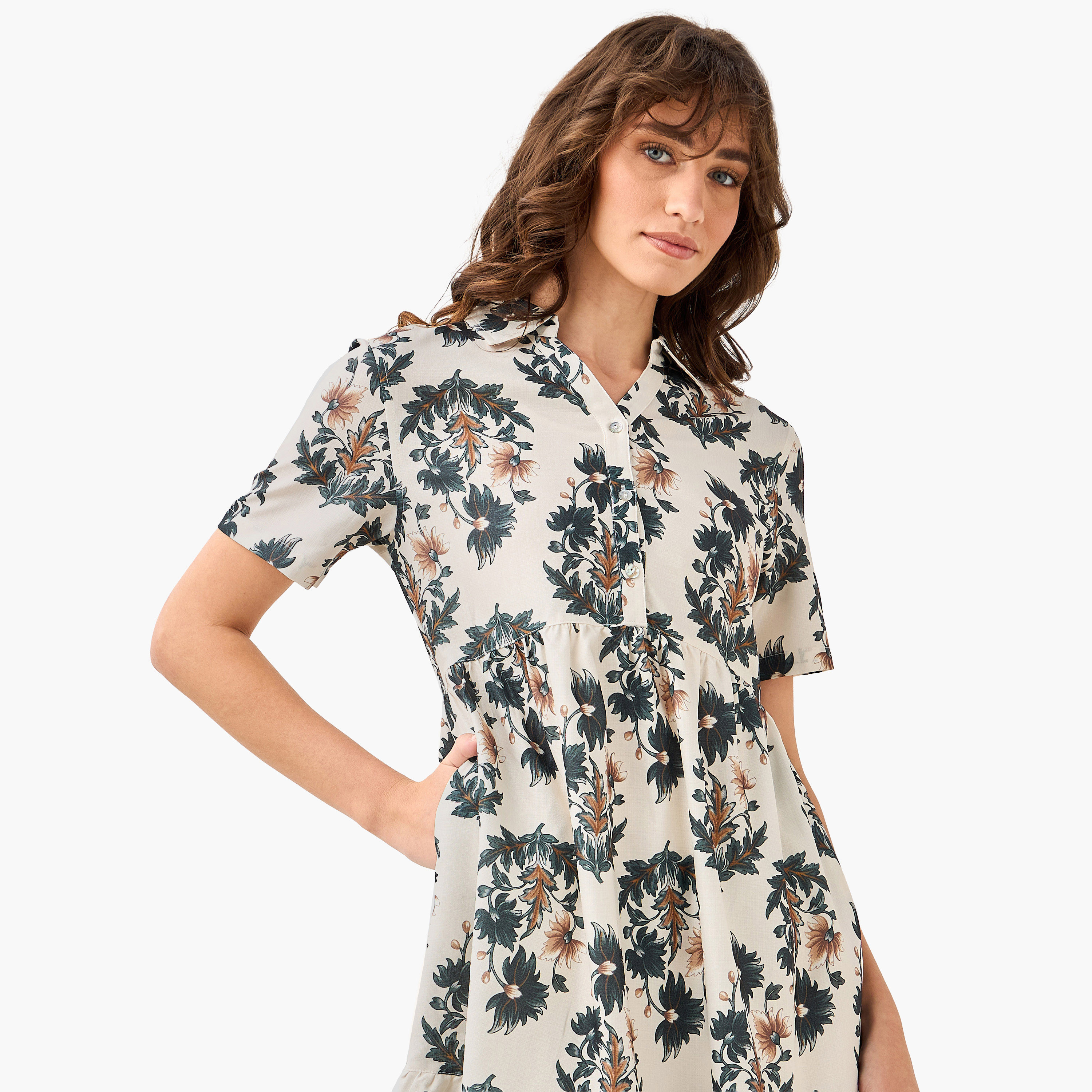 Floral Print Tiered Women Dress with Pocket-women-clothing-dresses-image-5