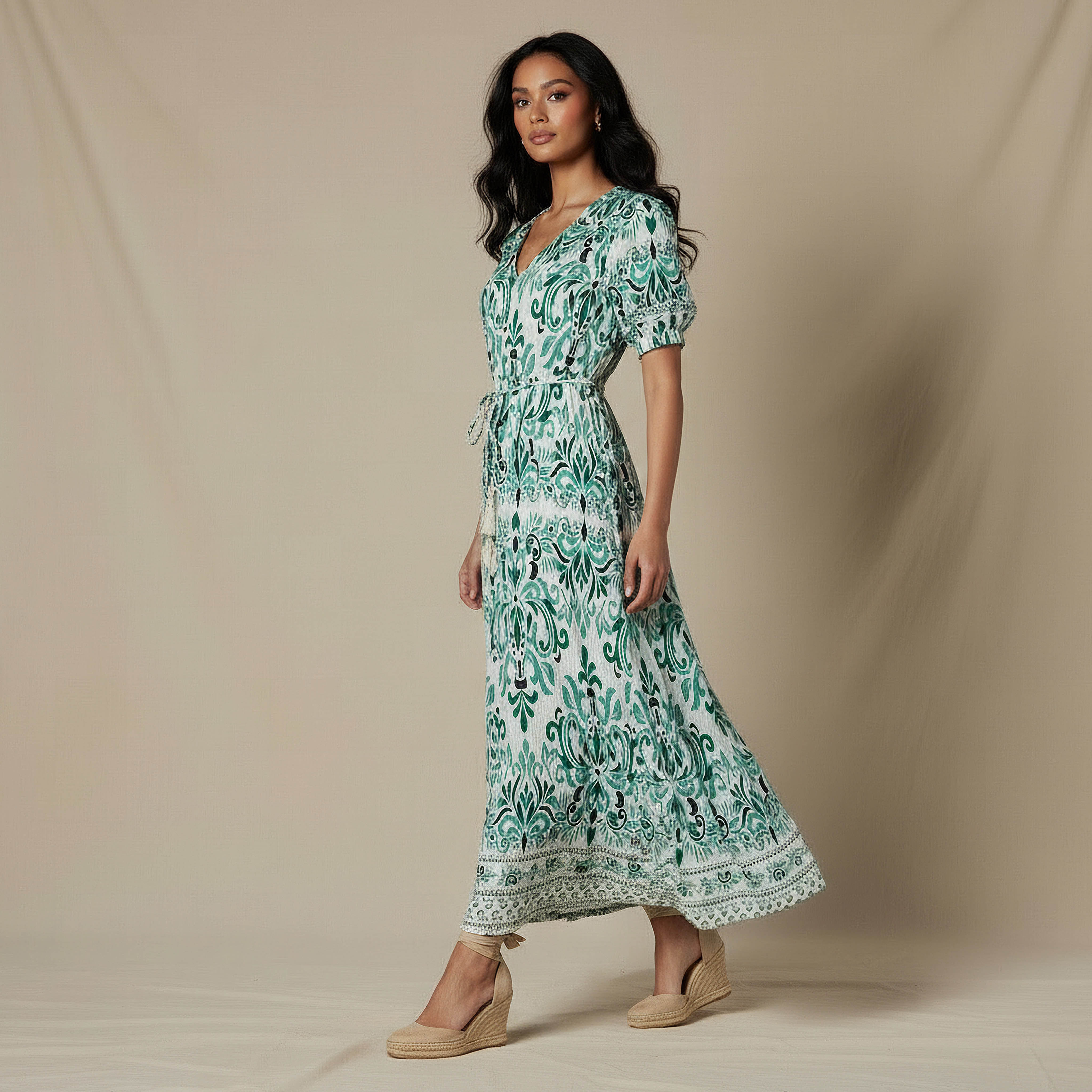 Printed Women Dress with V-neck-women-clothing-dresses-image-5