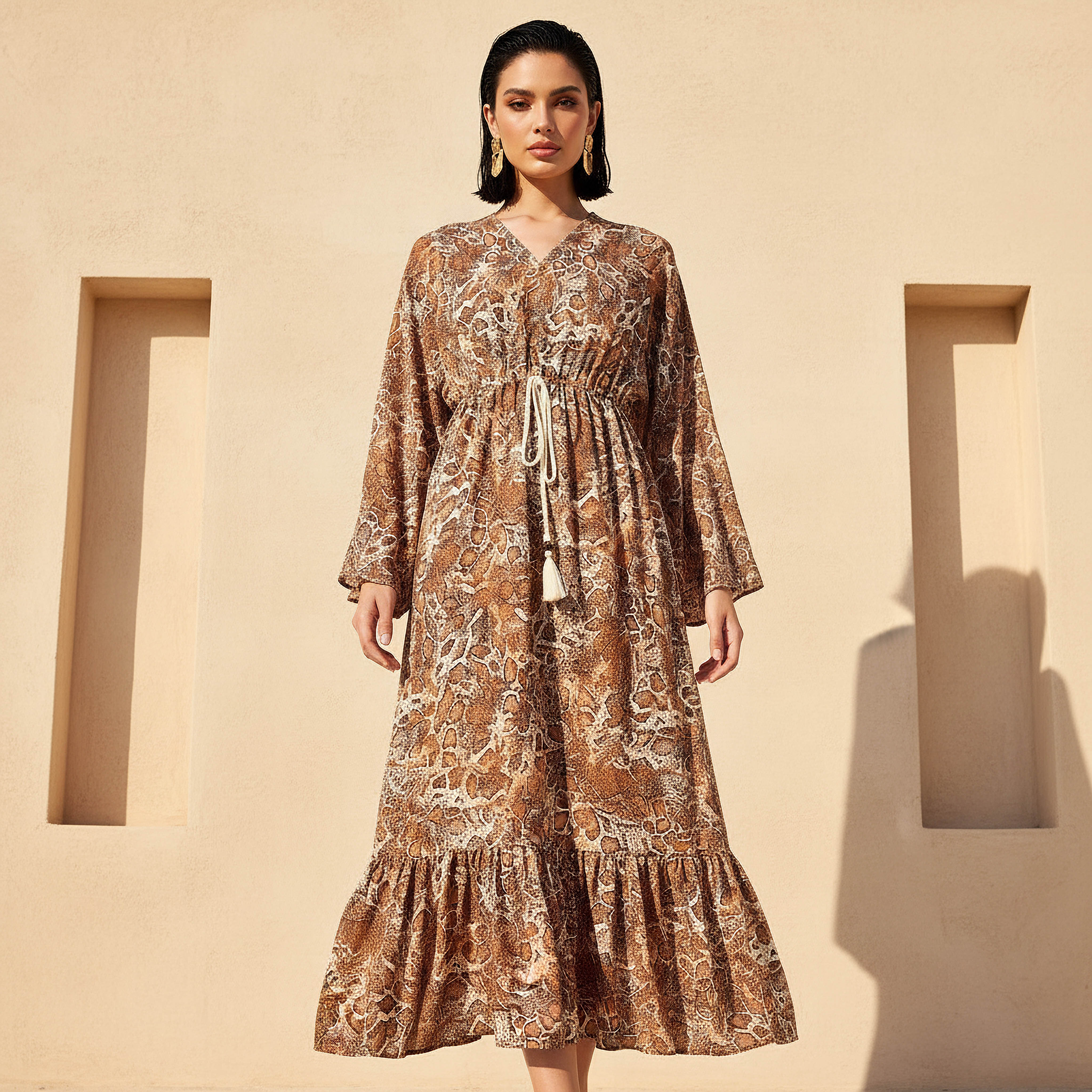 Printed Maxi Kaftan Dress with Front Tie-Up-PROMO_SP_KW_2FOR18_030926-image-1