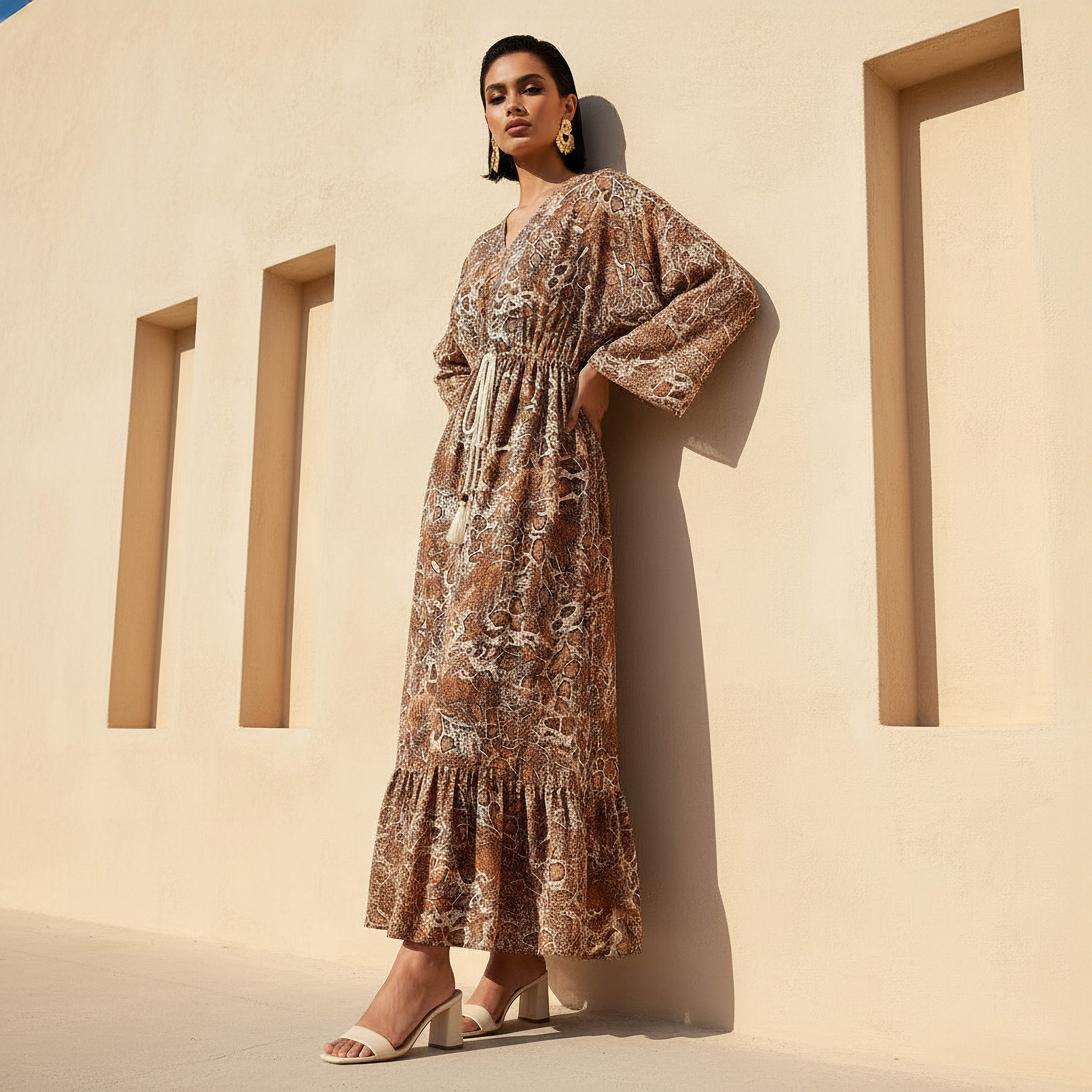 Printed Maxi Kaftan Dress with Front Tie-Up-PROMO_SP_KW_2FOR18_030926-image-2