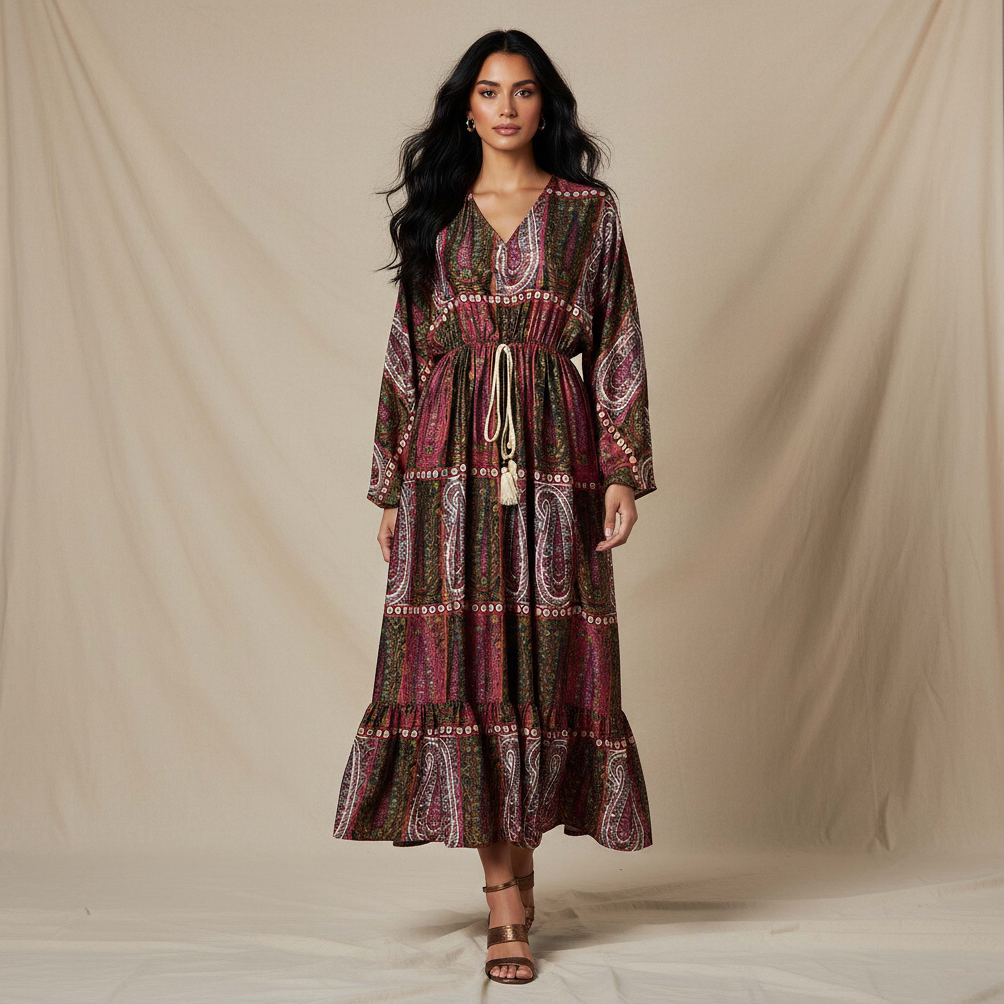 Kaftan Maxi Tie-Up Detail Dress with Paisley Print-PROMO_SP_KW_2FOR18_030926-image-1
