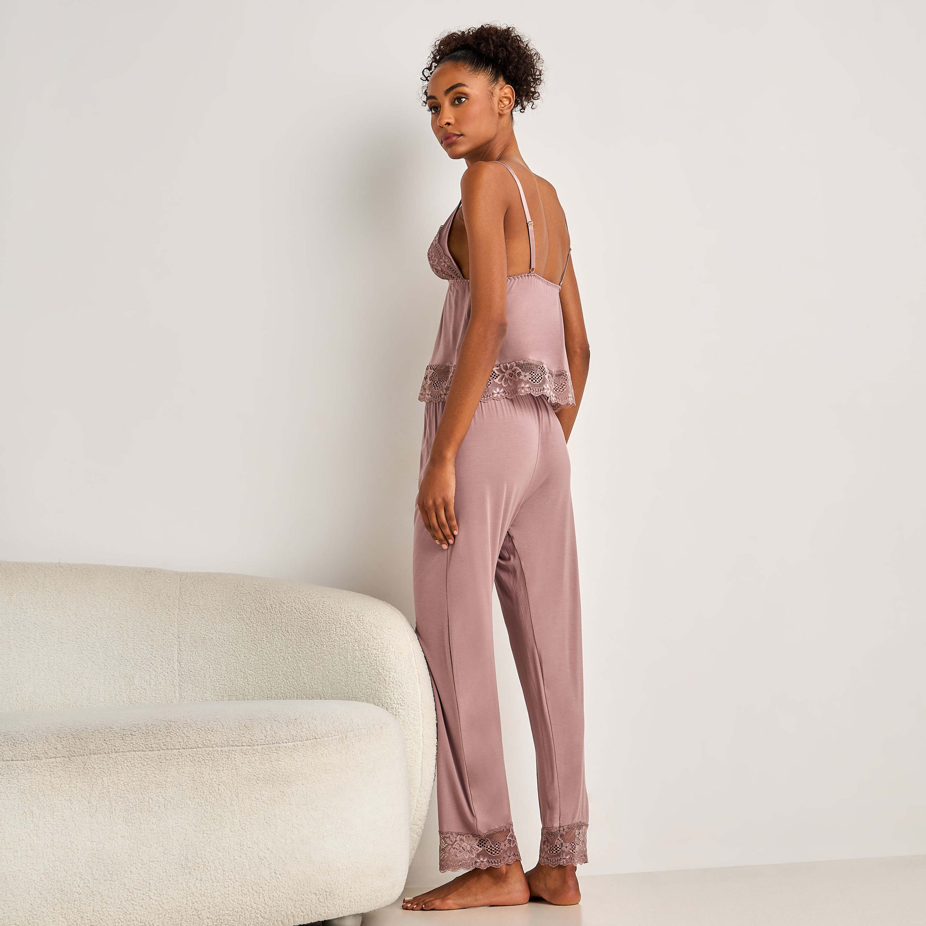 Pyjama Set Spaghetti Strap Top and Trousers-women-clothing-nightwear-pyjamas-longsets-image-3