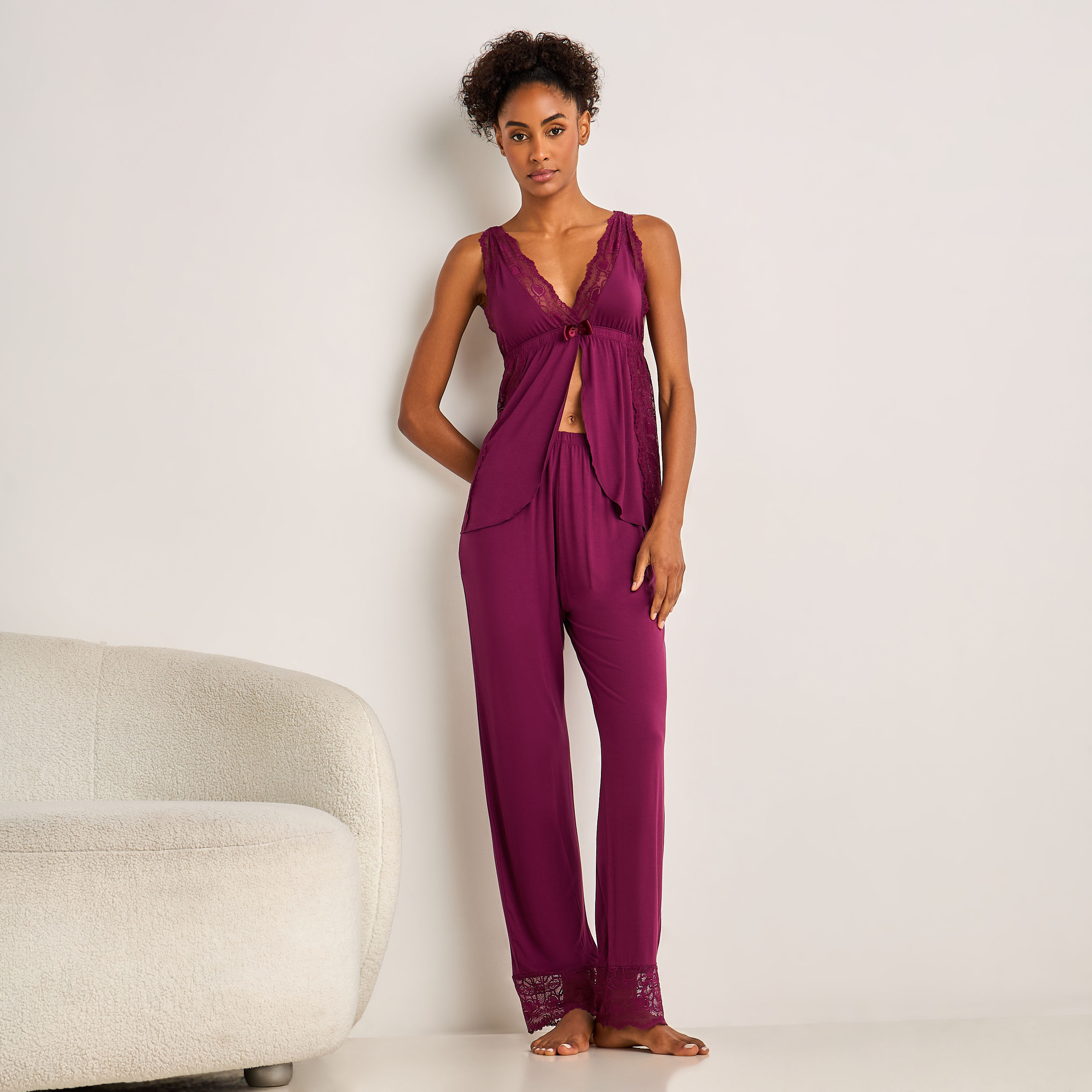 Pyjama Set Spaghetti Strap Top and Pyjama-women-clothing-nightwear-pyjamas-longsets-image-1