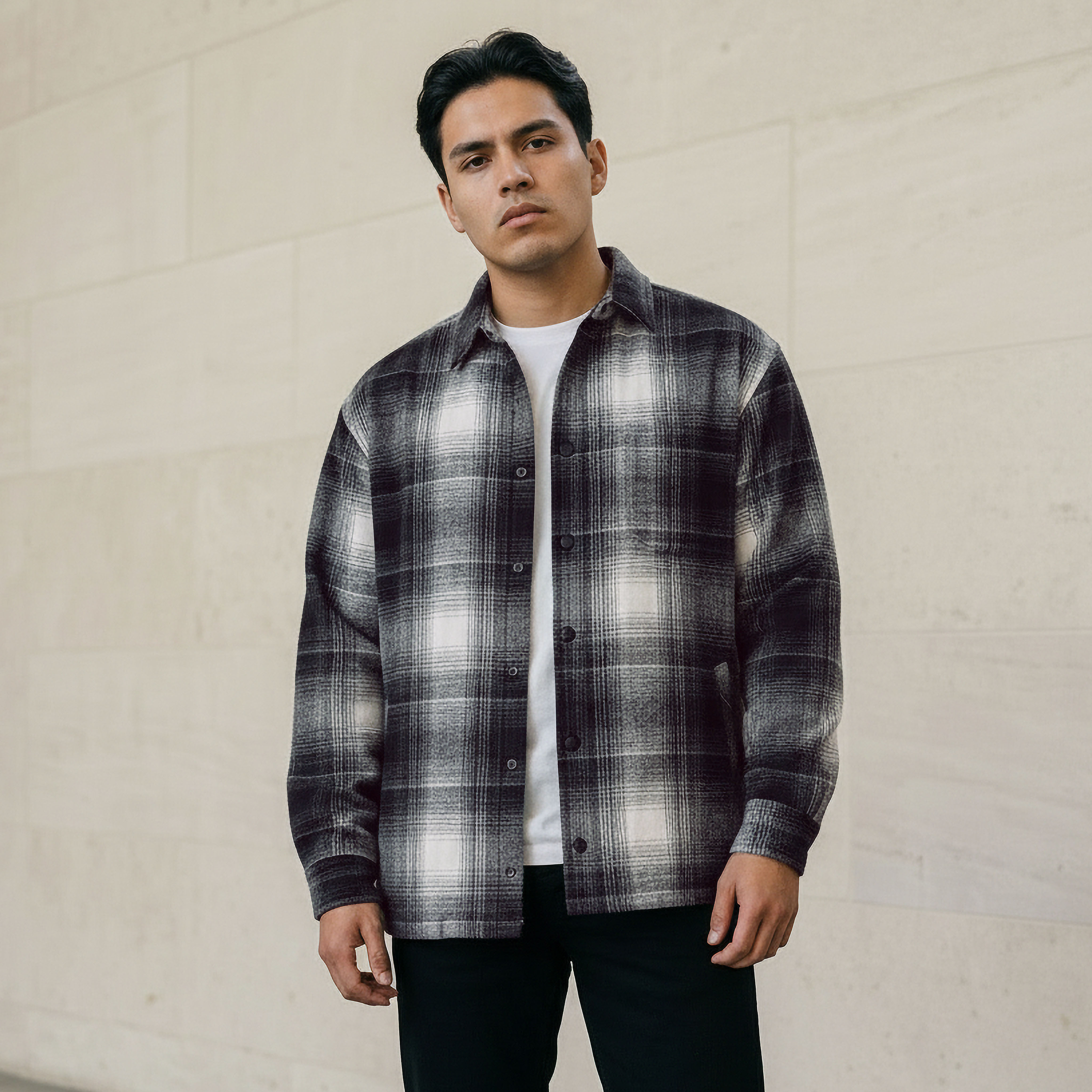 Shop Men Regular Fit Flap Pockets Shacket Online | Splash UAE