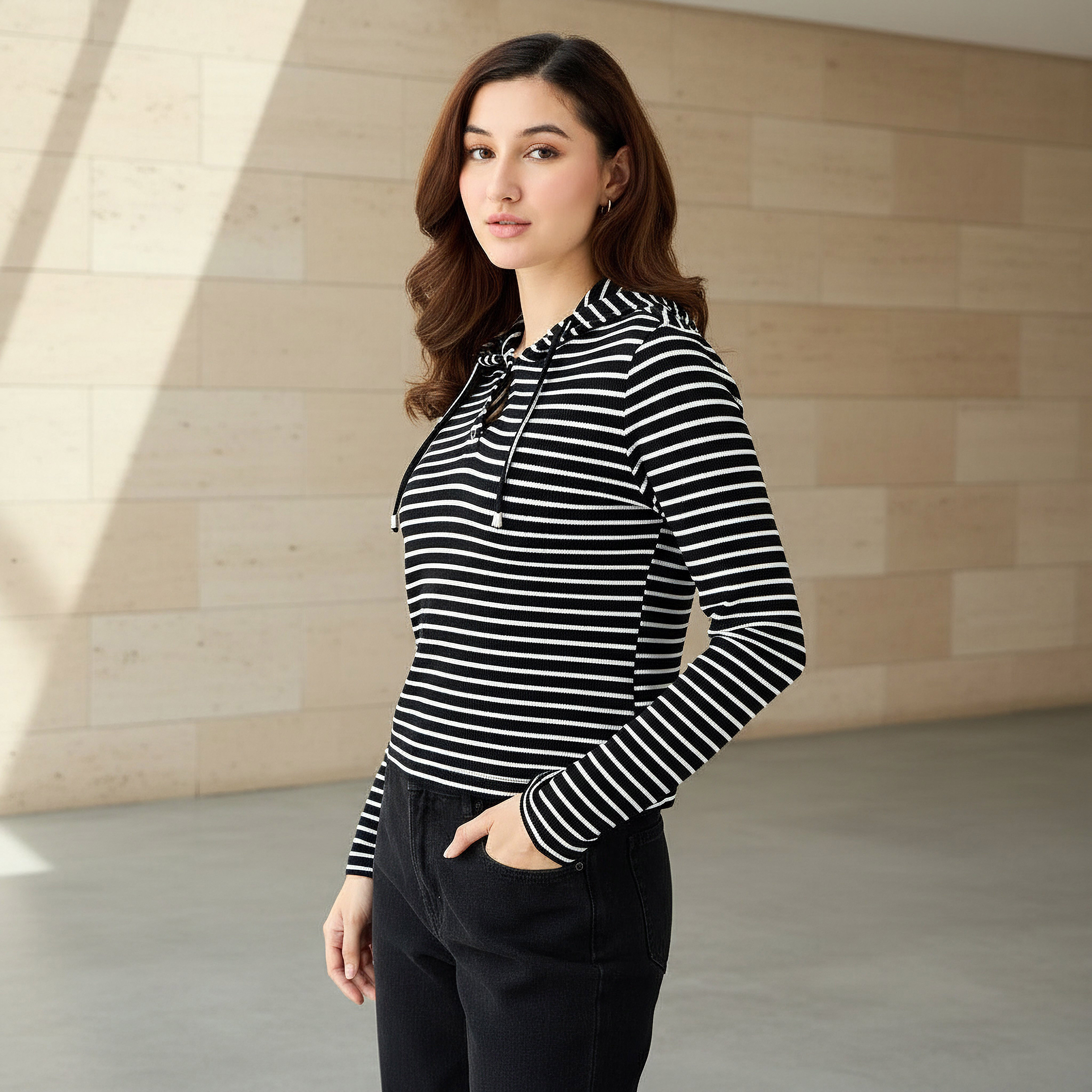 Women Regular Fit Striped Hoodie-women-winterwear-hoodiesandsweatshirts-hoodies-image-1