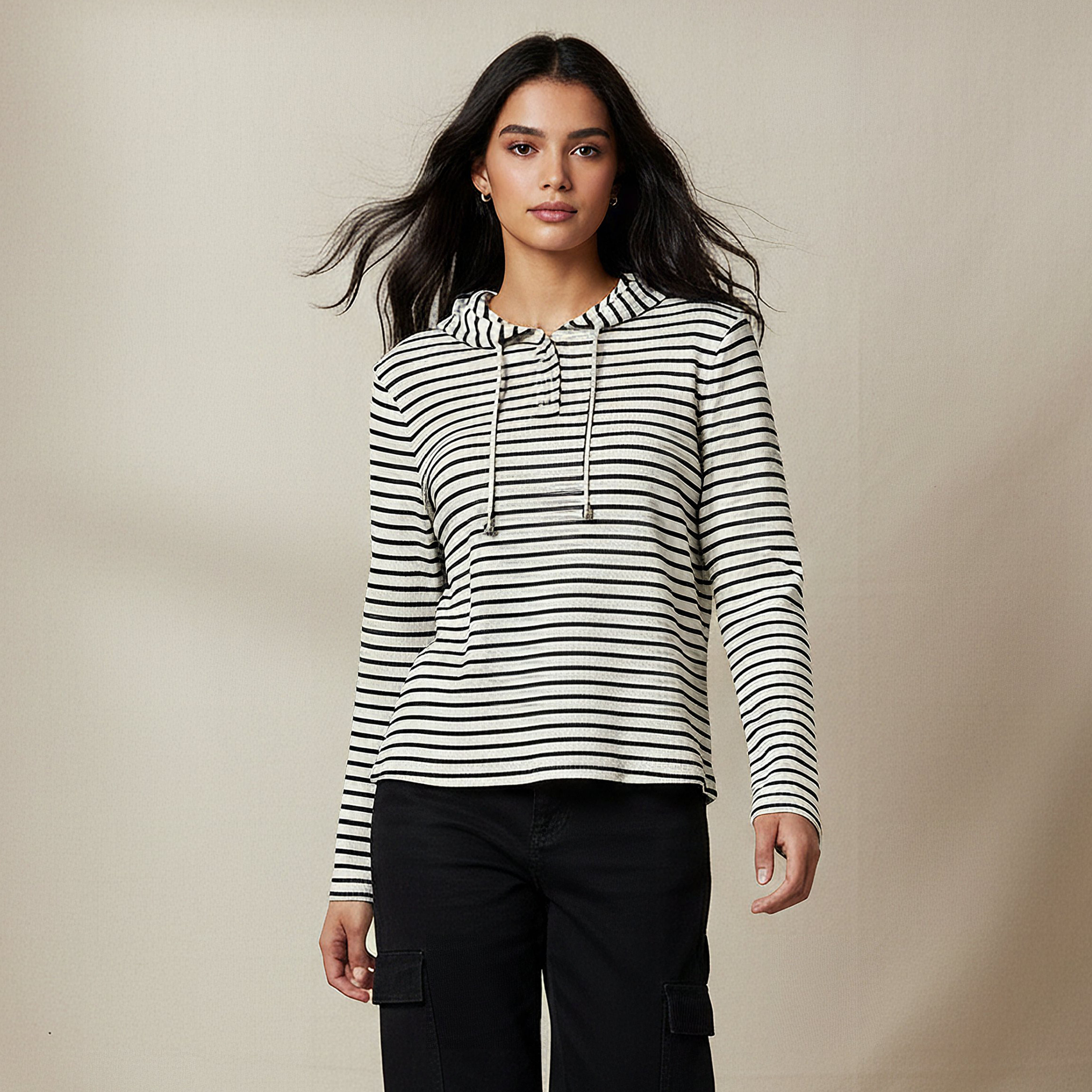 Women Regular Fit Striped Hoodie-women-winterwear-hoodiesandsweatshirts-hoodies-image-1