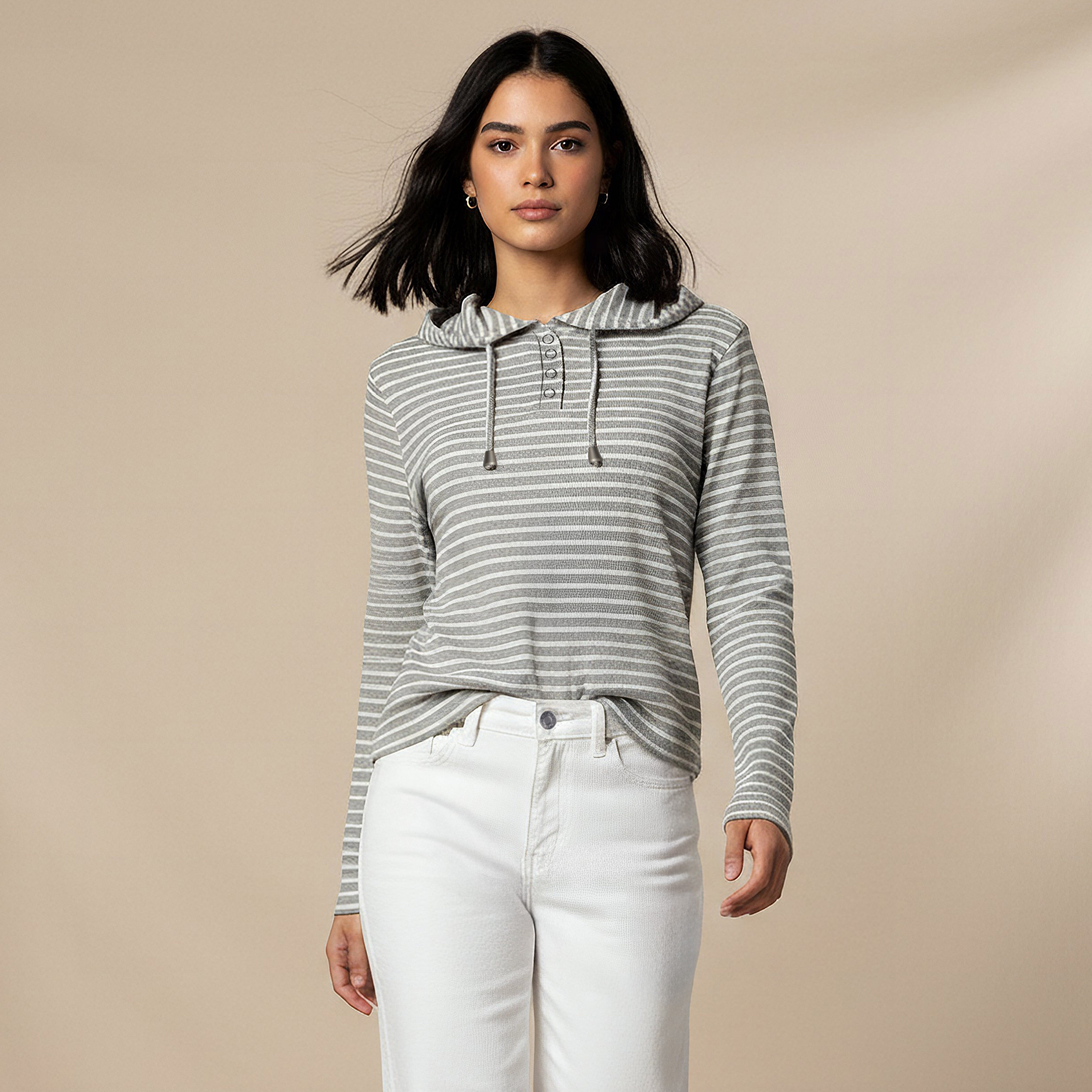 Women Regular Fit Striped Hoodie-women-winterwear-hoodiesandsweatshirts-hoodies-image-1