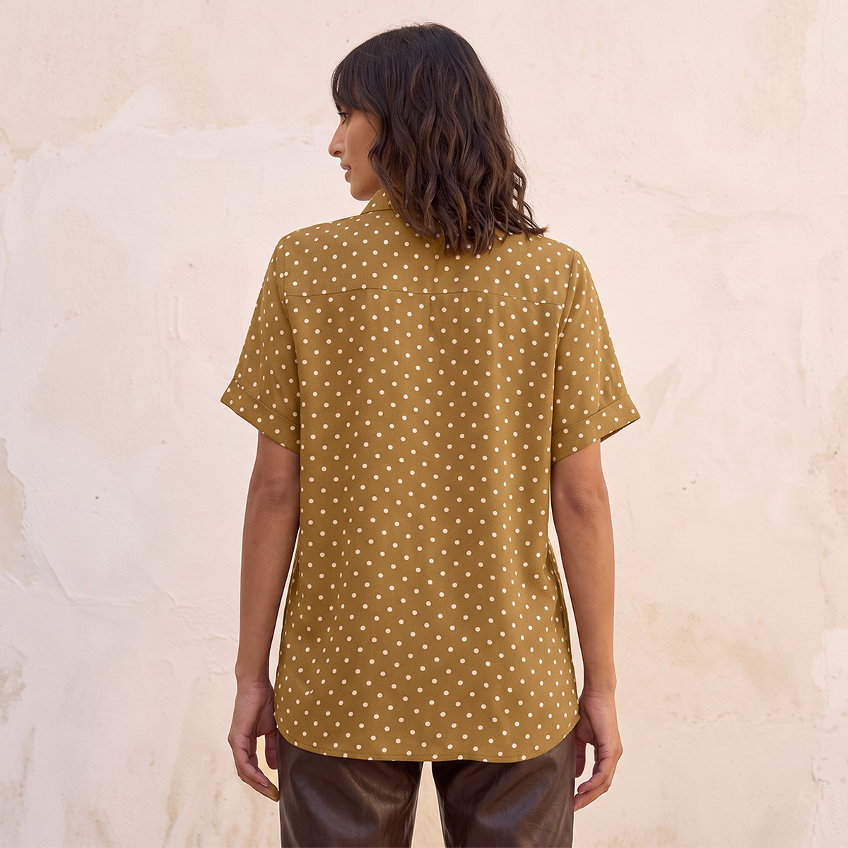Splash Fav Regular Fit Rayon Shirt with Polka Dot Print-women-clothing-shirtsandblouses-shirts-image-3